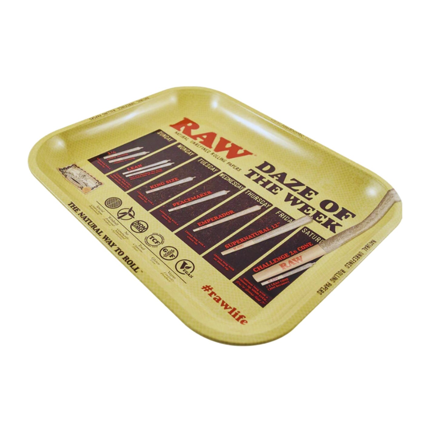 TRAY | RAW - DAZE OF THE WEEK METAL ROLLING TRAY SIZE : 19X28.5 CM