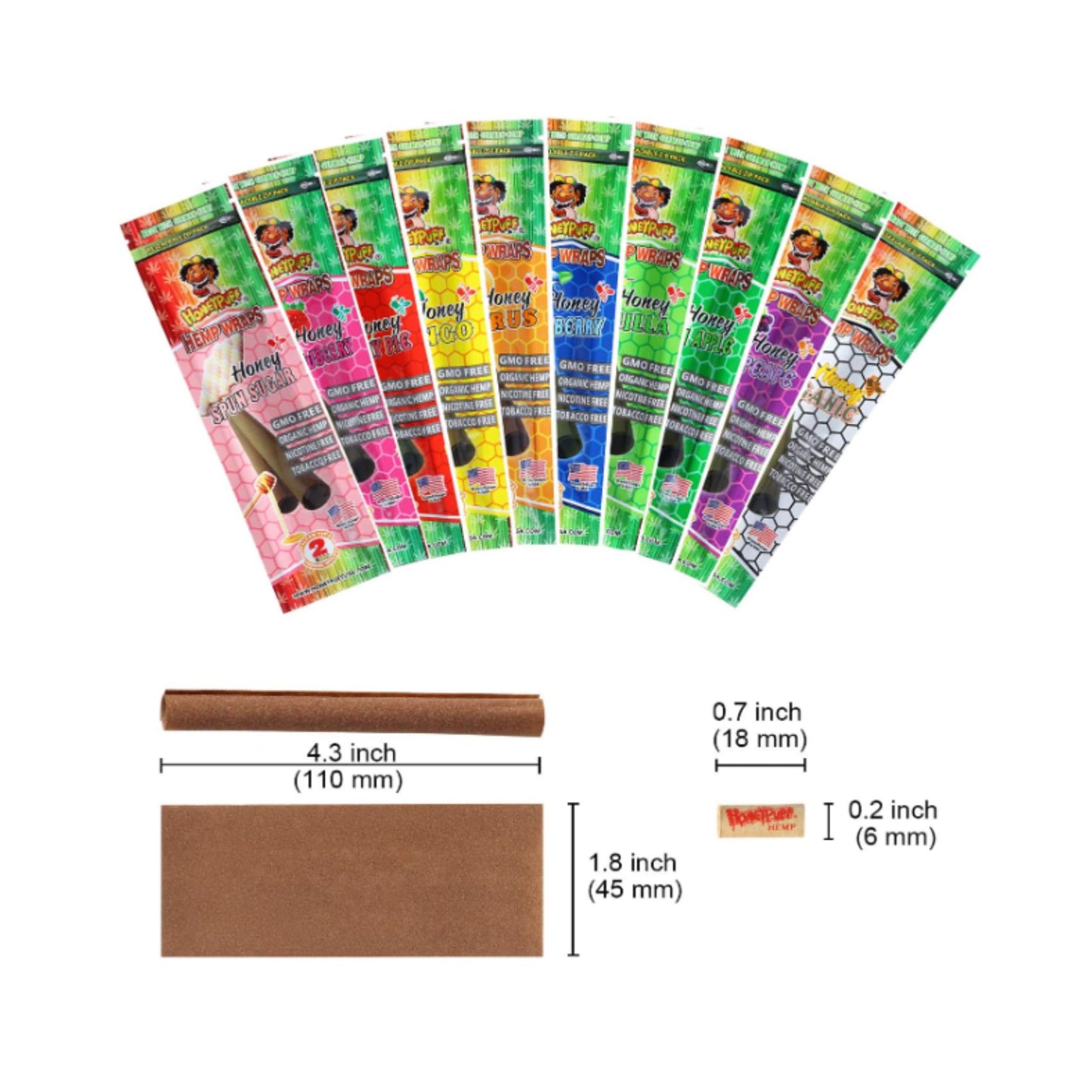 ROLLING PAPER | HONEYPUFF HEMP WRAPS 110 MM
