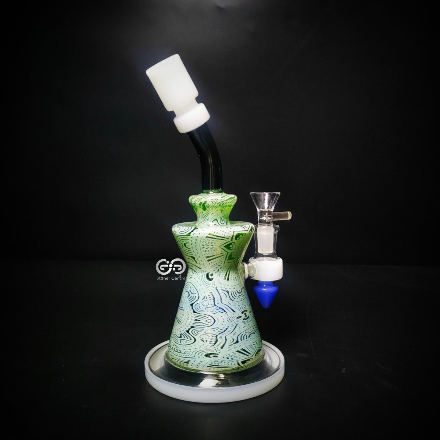 Glass Bong | GREEN LOTUS BEAKER JUICE BOX 9.5 INCH