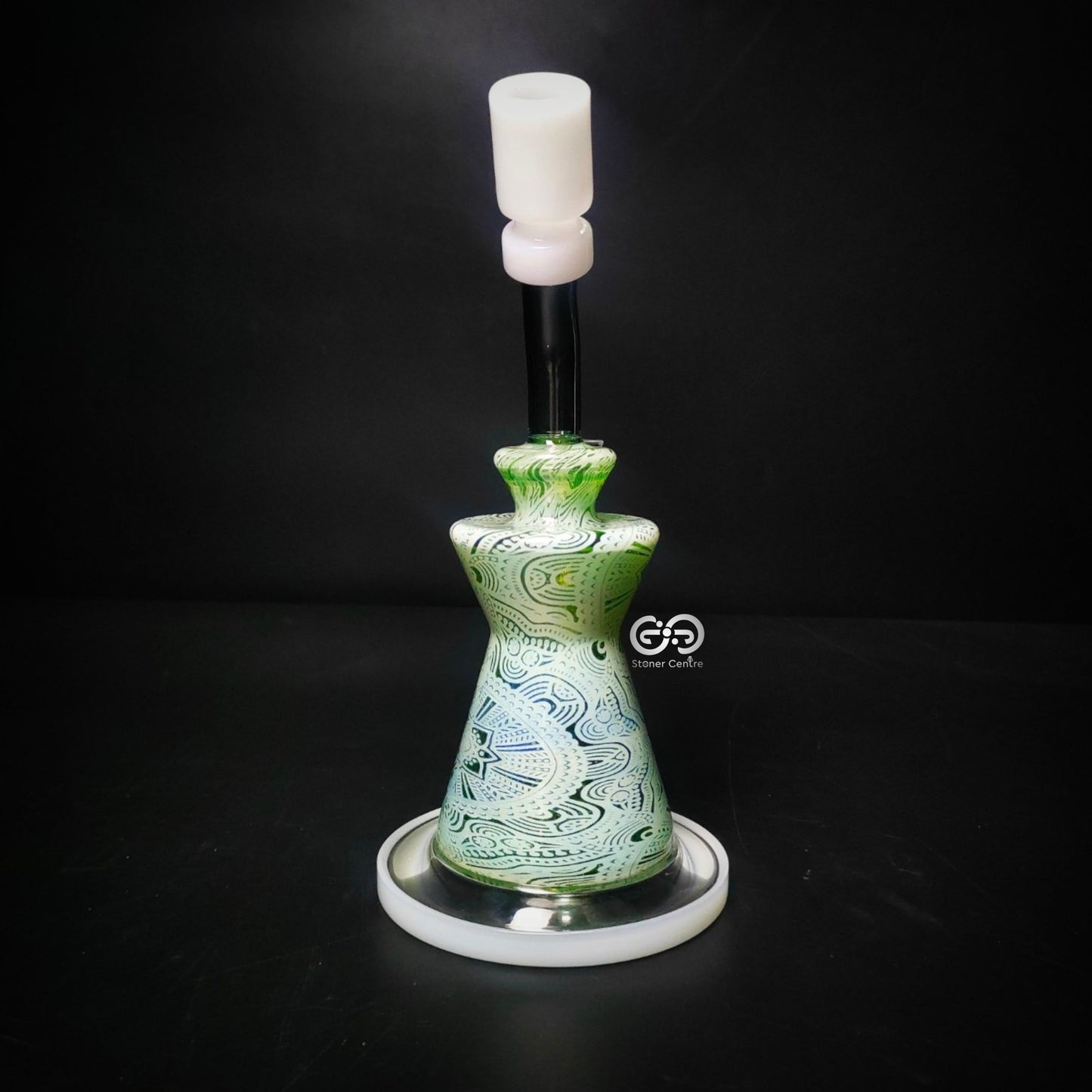 Glass Bong | GREEN LOTUS BEAKER JUICE BOX 9.5 INCH