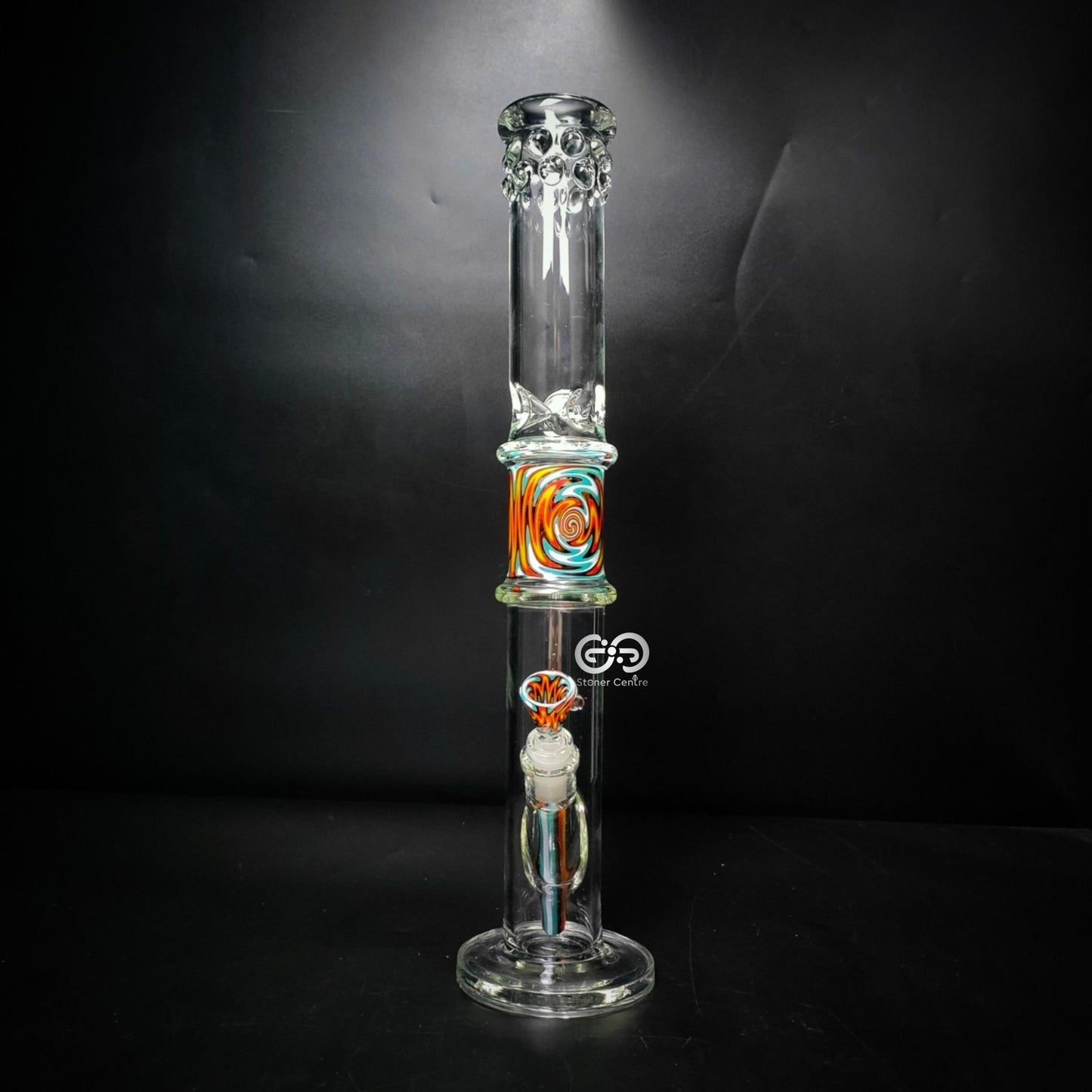 Glass Bong | WP526 BOHEMIAN STRAIGHT GLASS WITH COLORFUL TUBE & BOWL SET 18 INCH