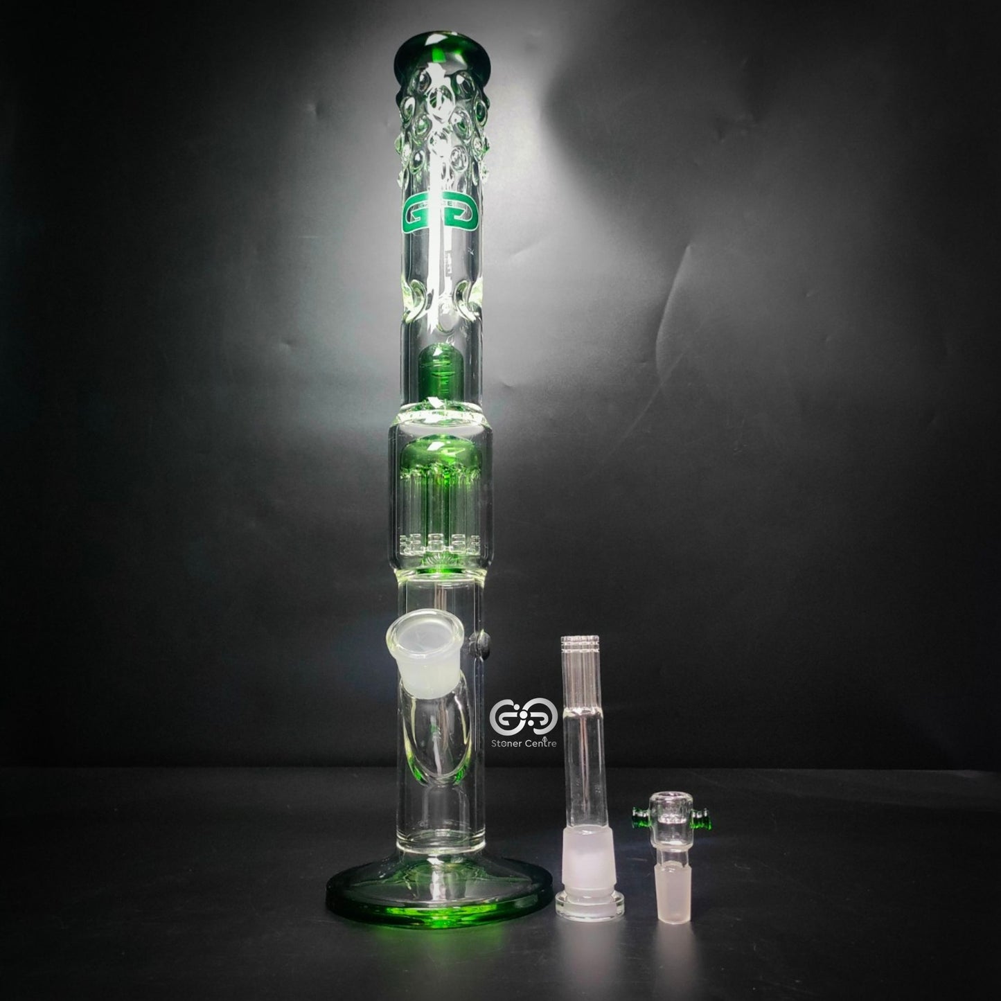 Glass Bong | GRACE GREEN STRAIGHT WITH 11 - ARM & DOME PERCOLATOR 20 INCH