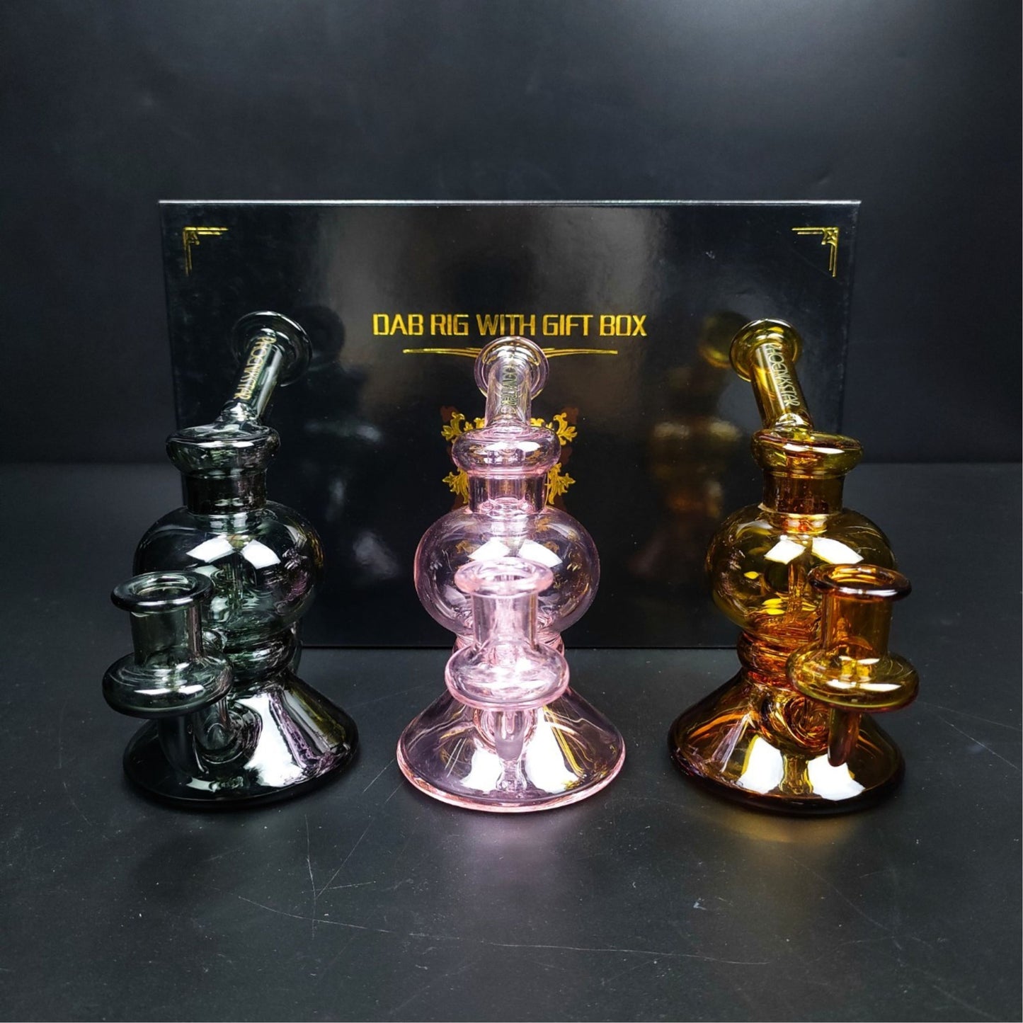 Glass Bong | 7 Pcs Recycler II Portable Oil Rig Set Full 