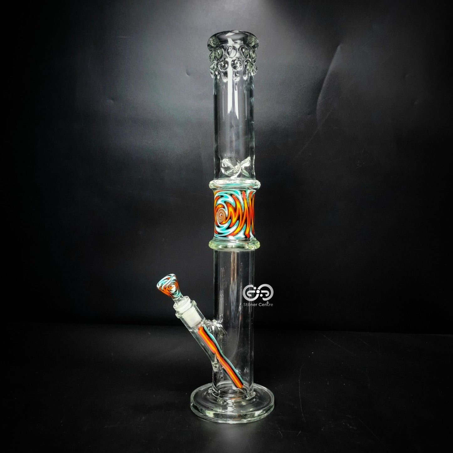 Glass Bong | WP526 BOHEMIAN STRAIGHT GLASS WITH COLORFUL TUBE & BOWL SET 18 INCH