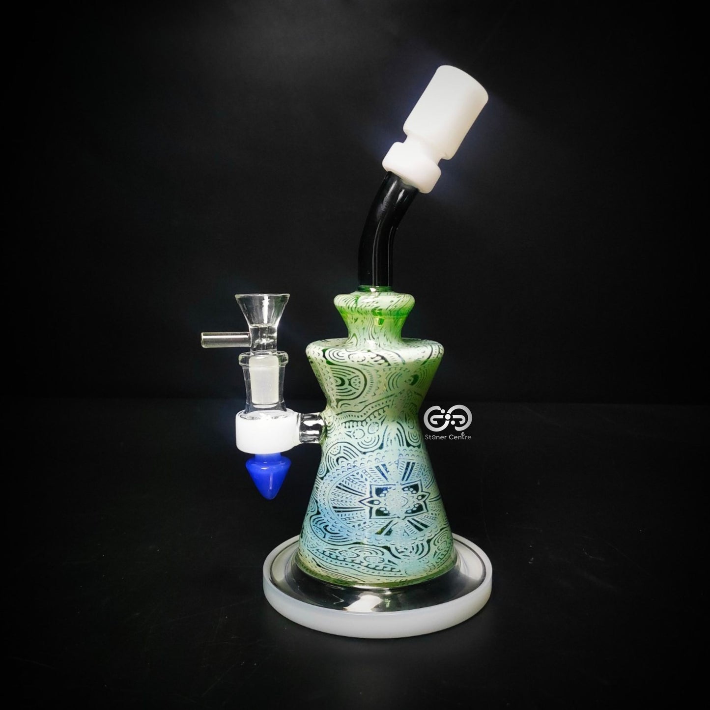 Glass Bong | GREEN LOTUS BEAKER JUICE BOX 9.5 INCH