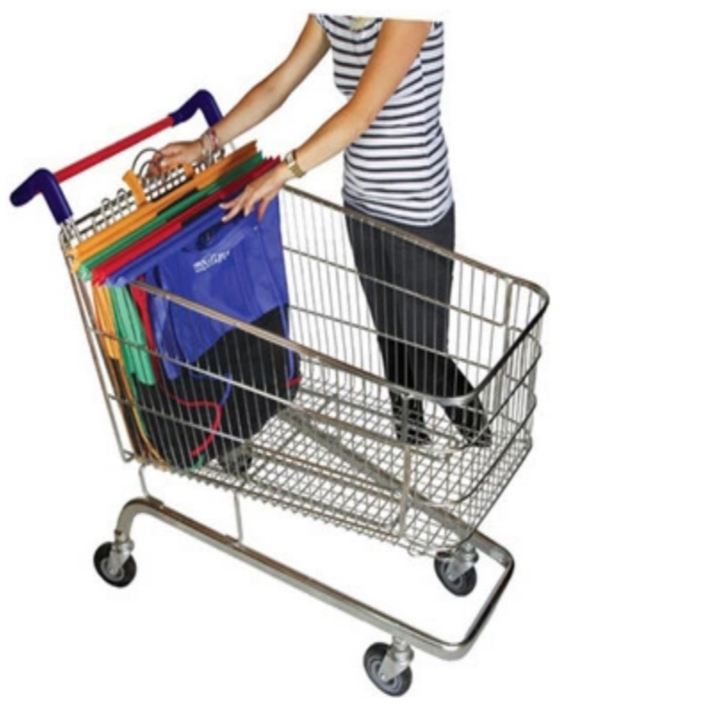 ถุงช้อปปิ้ง 4 ชิ้น/เซ็ต ถุงใส่รถเข็น ซุปเปอร์มาร์เก็ต สามารถนำมาใช้ใหม่ได้ พับได้ กระเป๋าถือ มีออฟชั่นกระเป๋าน้ำแข็ง