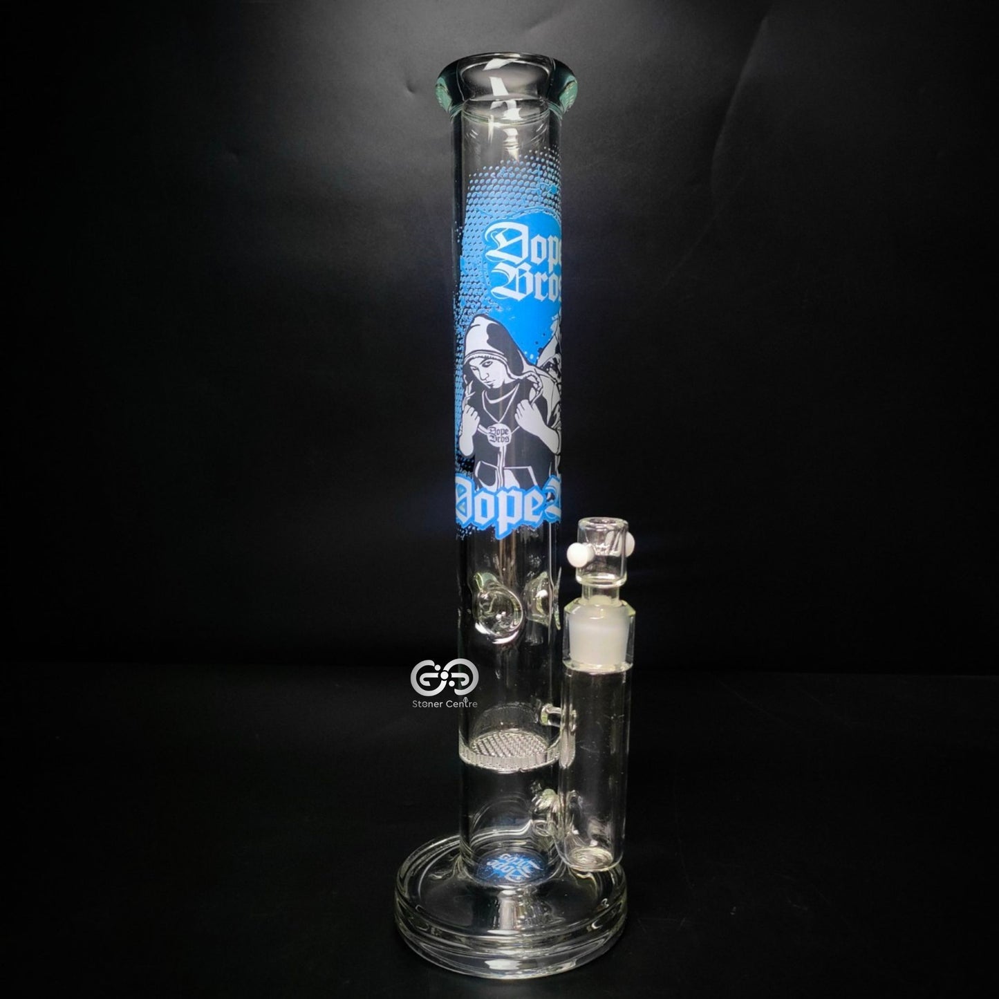 Glass Bong | AMSTERDAM DOPE BRO STRAIGHT WITH HONEYCOMB PERCOLATOR 16 INCH