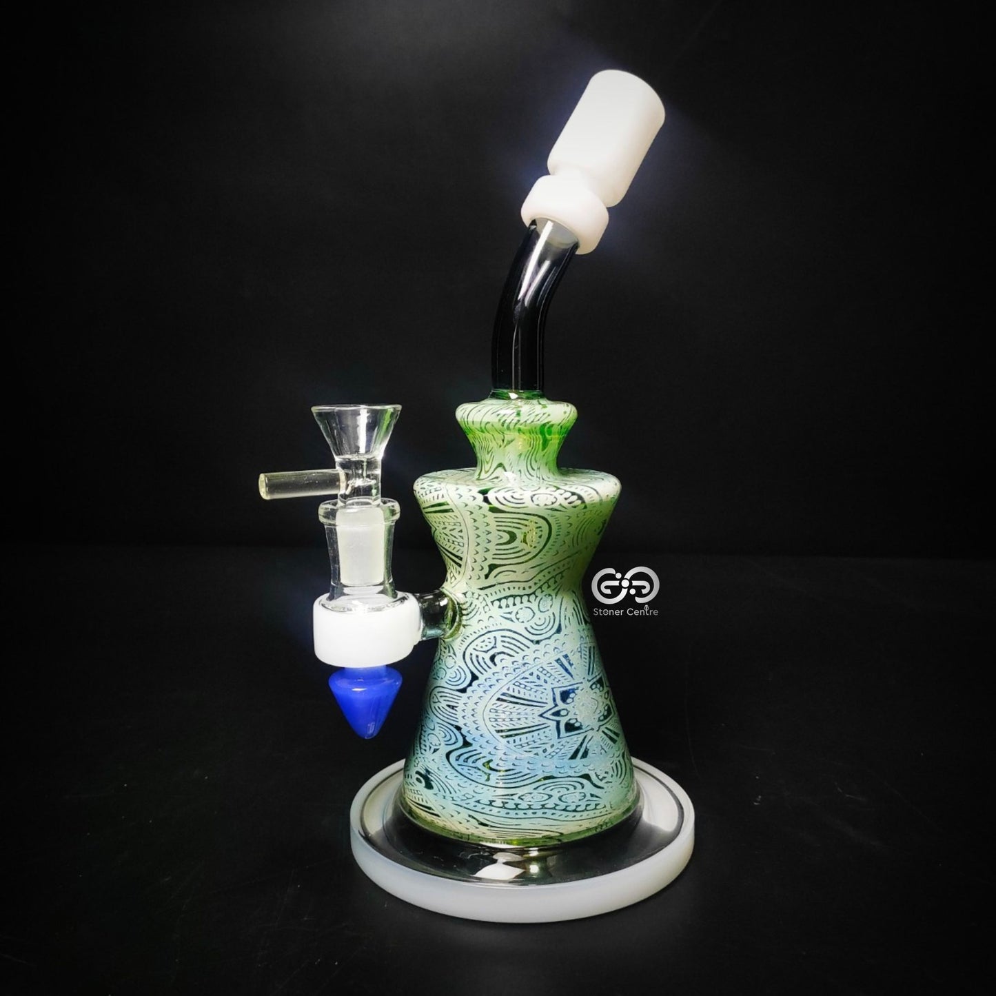 Glass Bong | GREEN LOTUS BEAKER JUICE BOX 9.5 INCH