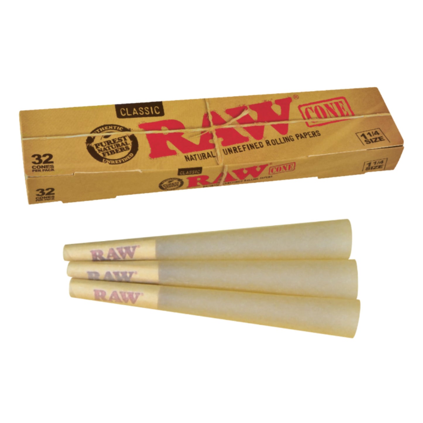 ROLLING PAPER | RAW CLASSIC PRE-ROLLED CONE 1 ¼" WITH TIP