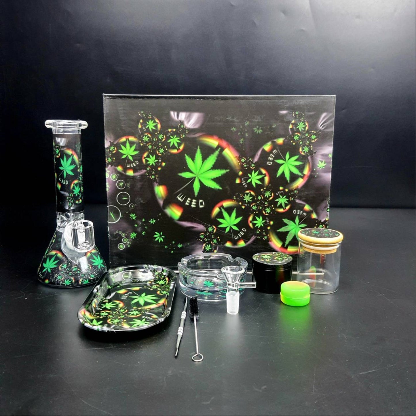 BONG SET (MIX DESIGN WITH QUARTZ) | MINI MJ