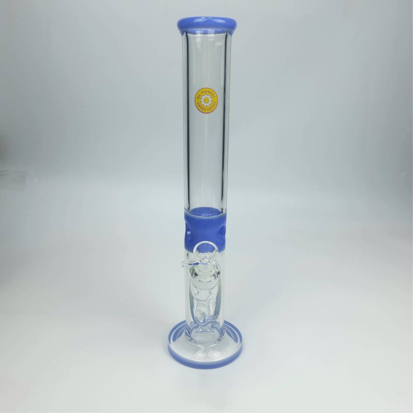 GLASS BONG | MS.FLOWERS STRAIGHT TUBE BLUE 15.5 INCH
