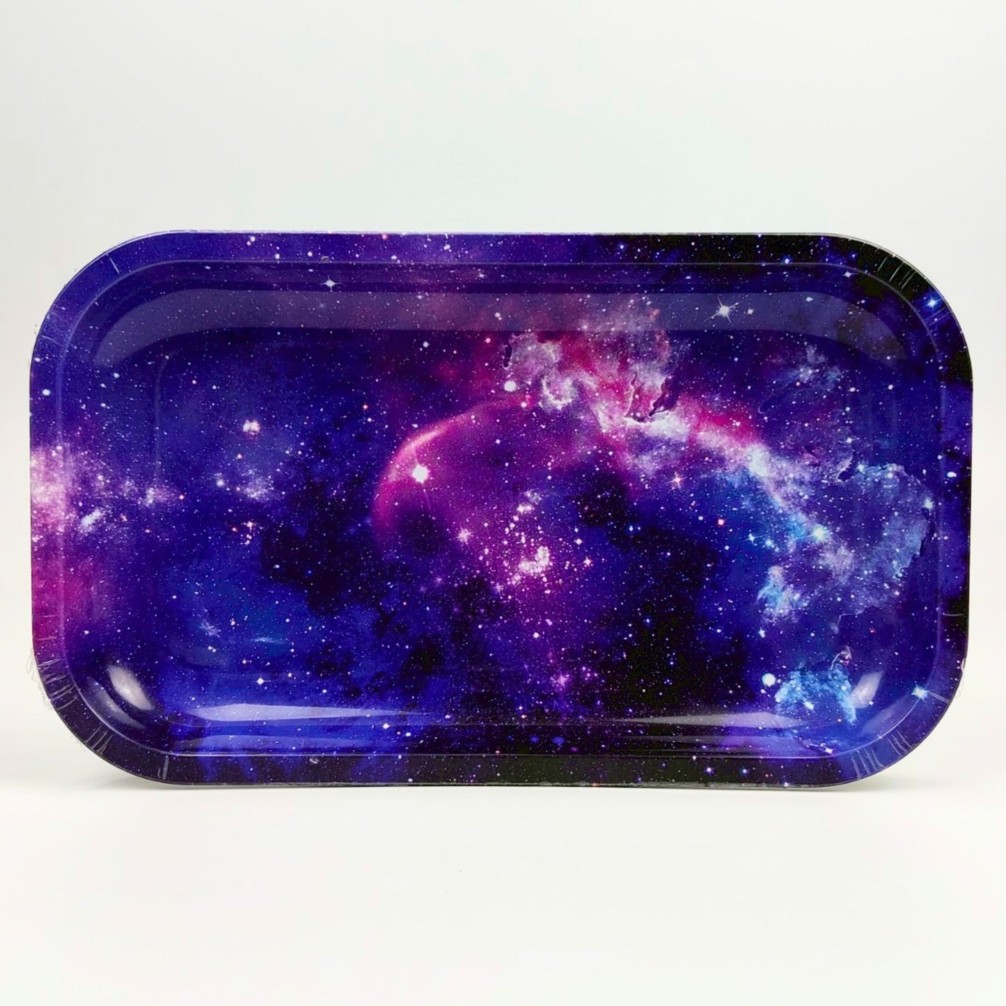 TRAY | GALAXY PSYCHEDELIC PURPLE METAL ROLLING TRAY SIZE : 27.5X16 CM