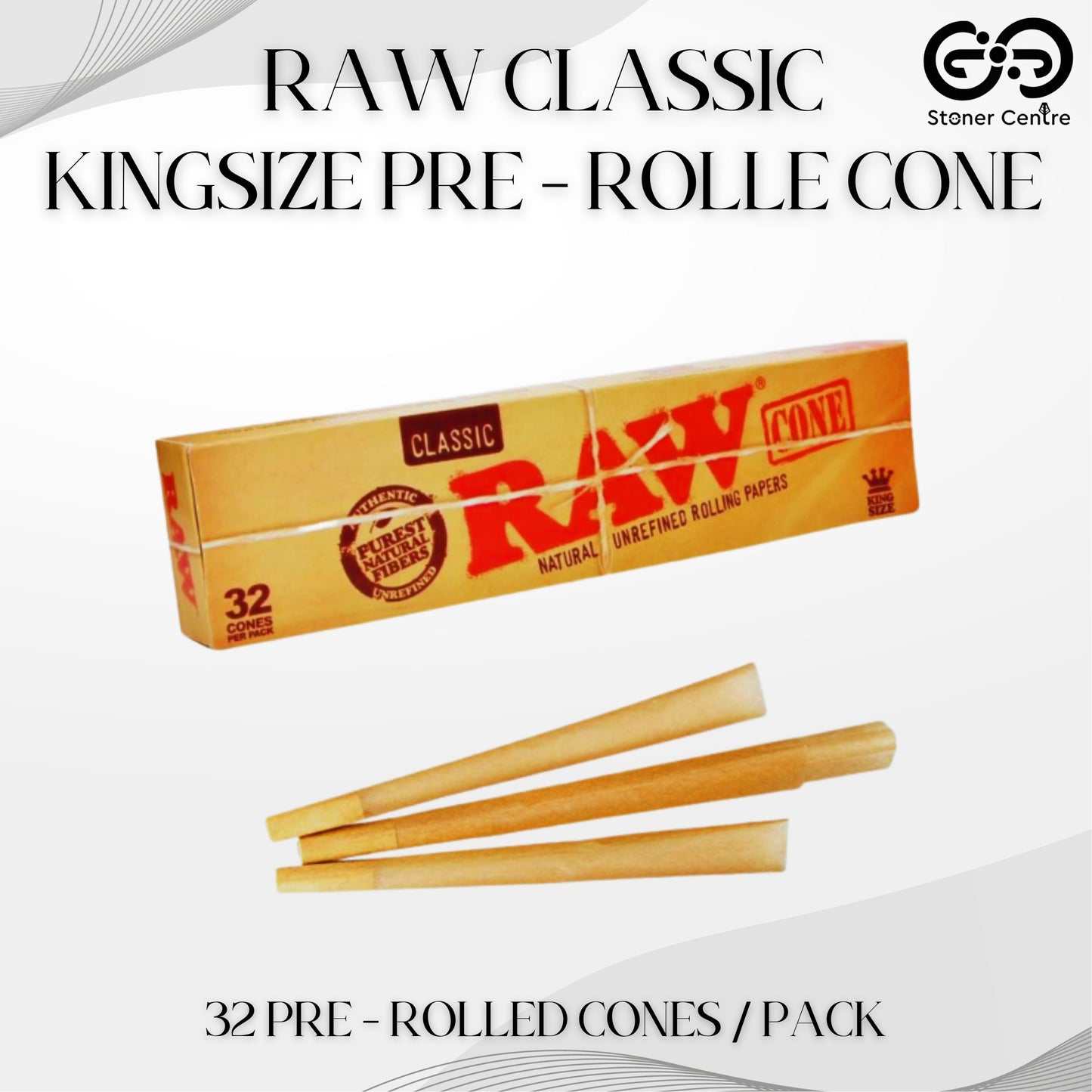 ROLLING PAPER |  RAW CLASSIC 32 PRE-ROLLED CONE KINGSIZE