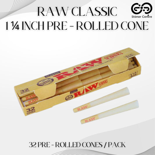 ROLLING PAPER |  RAW CLASSIC 32 PRE-ROLLED CONE 1 ¼" INCH