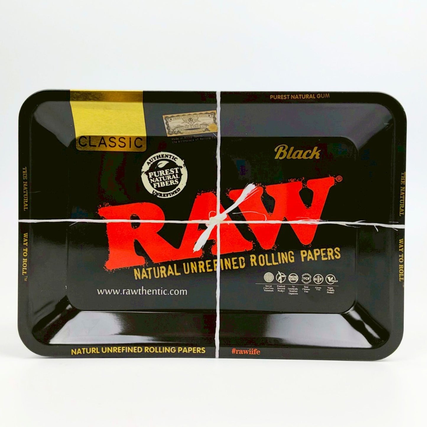 TRAY | RAW - BLACK METAL ROLLING TRAY SIZE : 12.5X18 CM