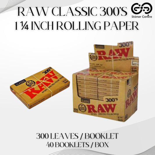ROLLING PAPER | RAW CLASSIC 300's 1 ¼" ROLLING PAPER