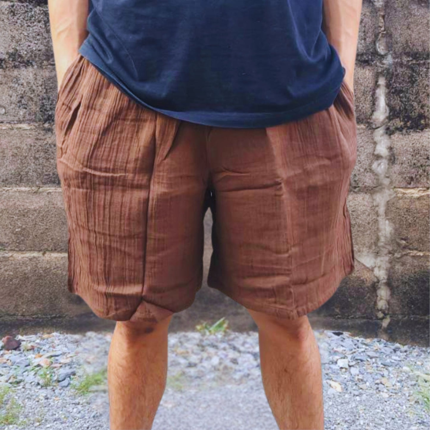 RAK MAE รักแม่ | COMFY COTTON CLASSIC SHORTS - EARTH BROWN (REGULAR SIZE)