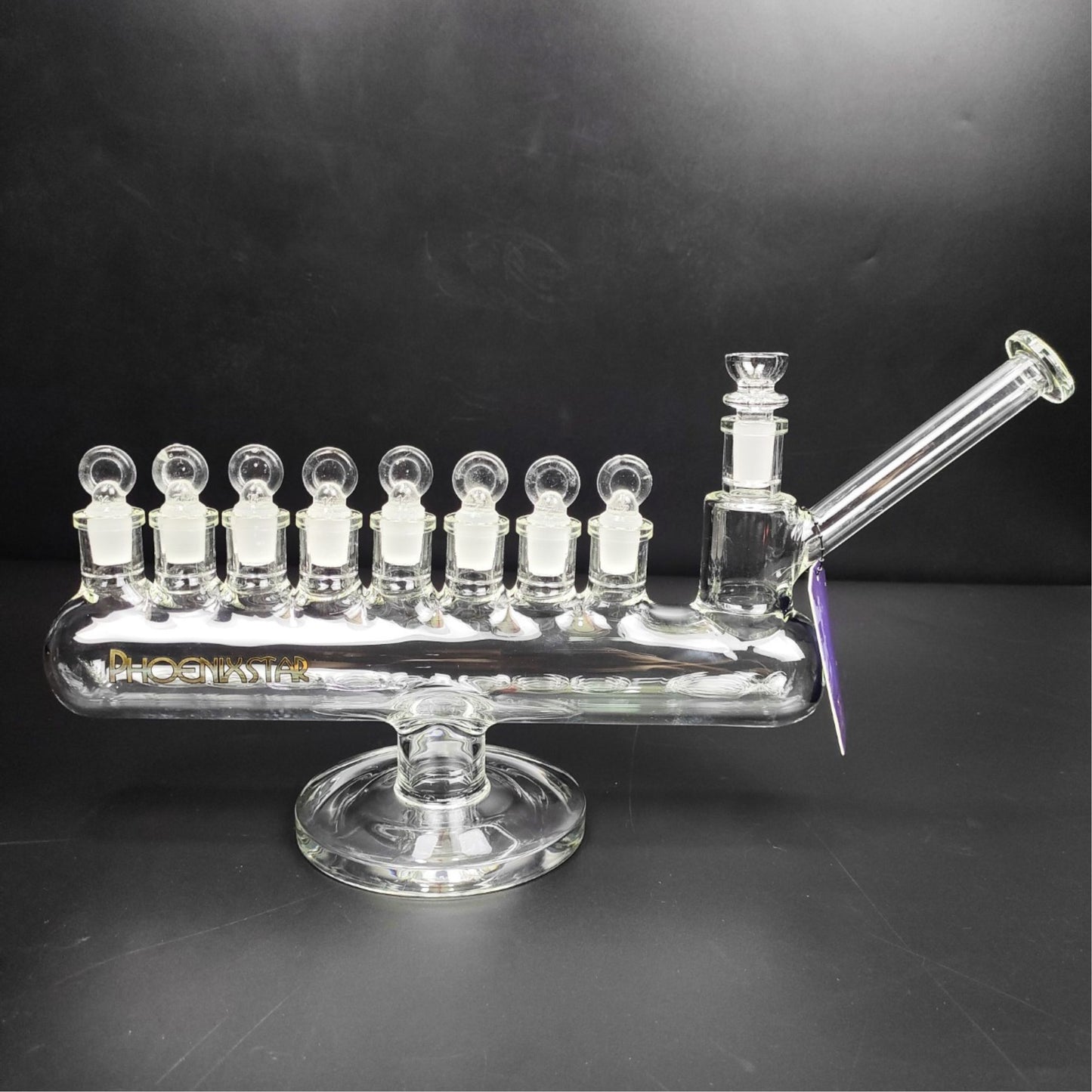 Glass Bong | Phoenix Massive Bubbler Chamber with 8 + 1 14mm joint 14" Length 