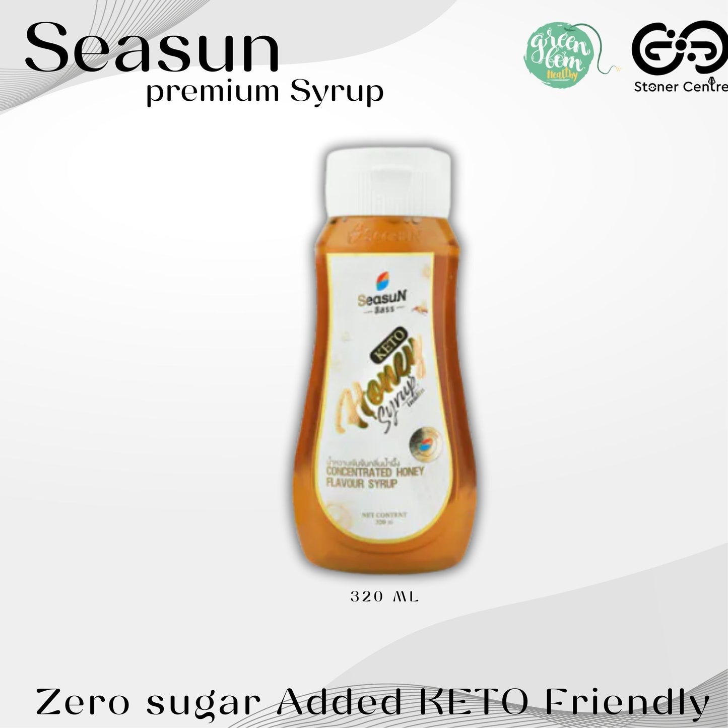 Seasun Premium Concentrated Syrup - Honey | "กลิ่นน้ำผึ้ง" สีสรรไซรัป น้ำหวานเข้มข้นพรีเมี่ยม น้ำตาล 0% KETO