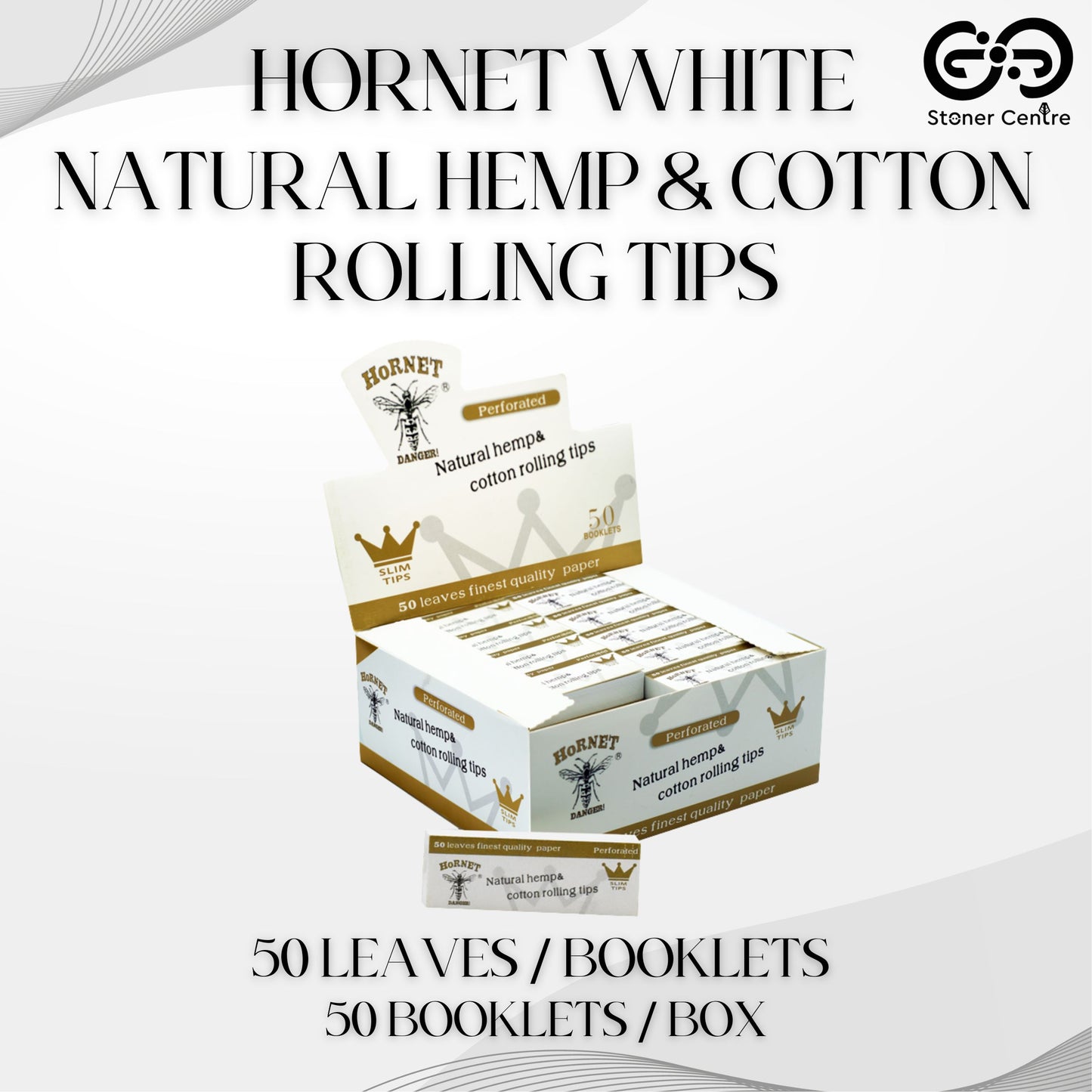 ROLLING PAPER | HORNET WHITE NATURAL HEMP & COTTON ROLLING TIPS