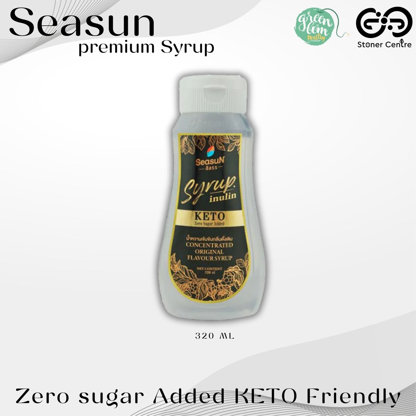 Seasun Premium Concentrated Syrup - Original KETO | "กลิ่นดั้งเดิม คีโต" สีสรรไซรัป น้ำหวานเข้มข้นพรีเมี่ยม น้ำตาล 0% KETO
