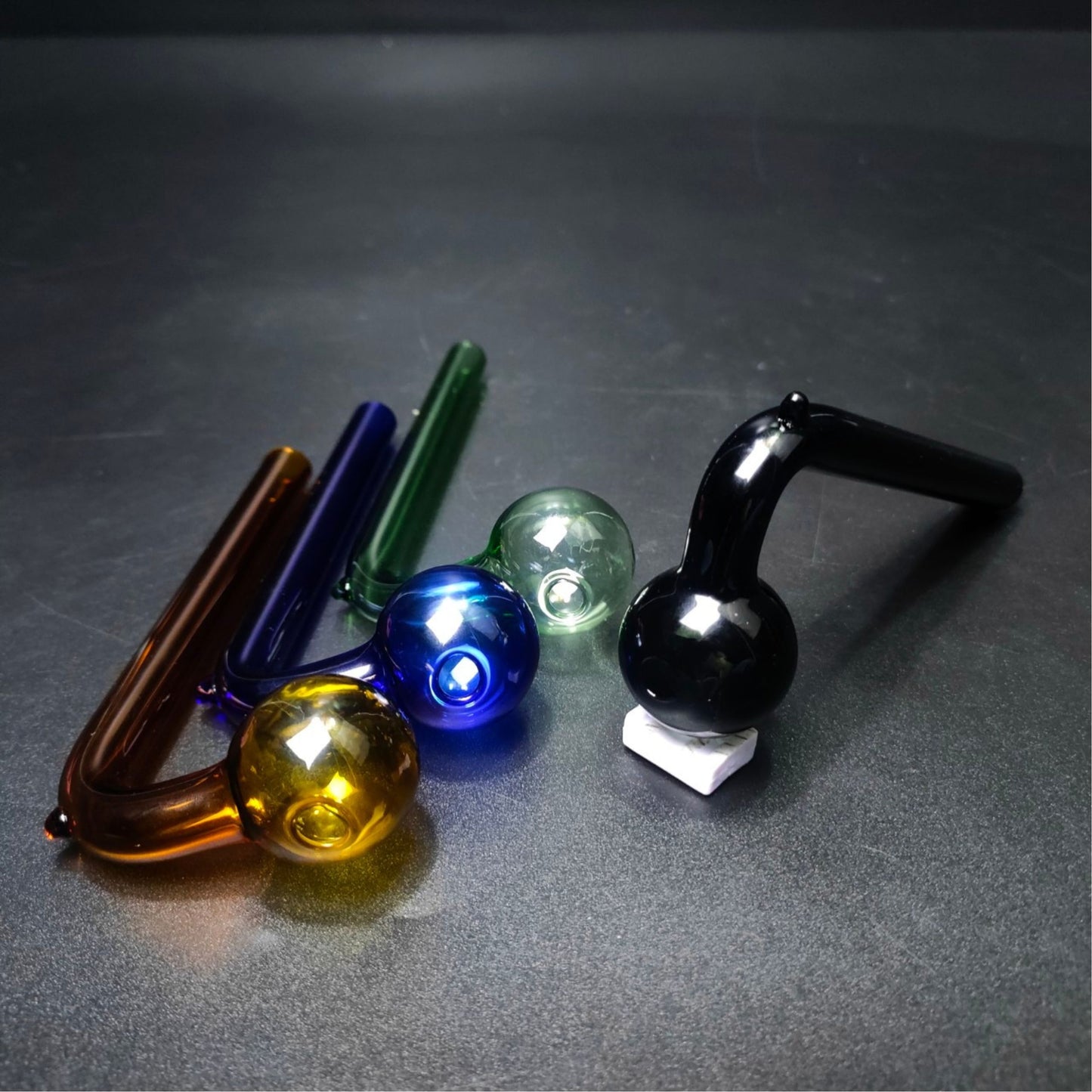 PIPE | CURVED OIL BURNER HANDPIPE GLASS PIPE FOR WAX 5 INCH