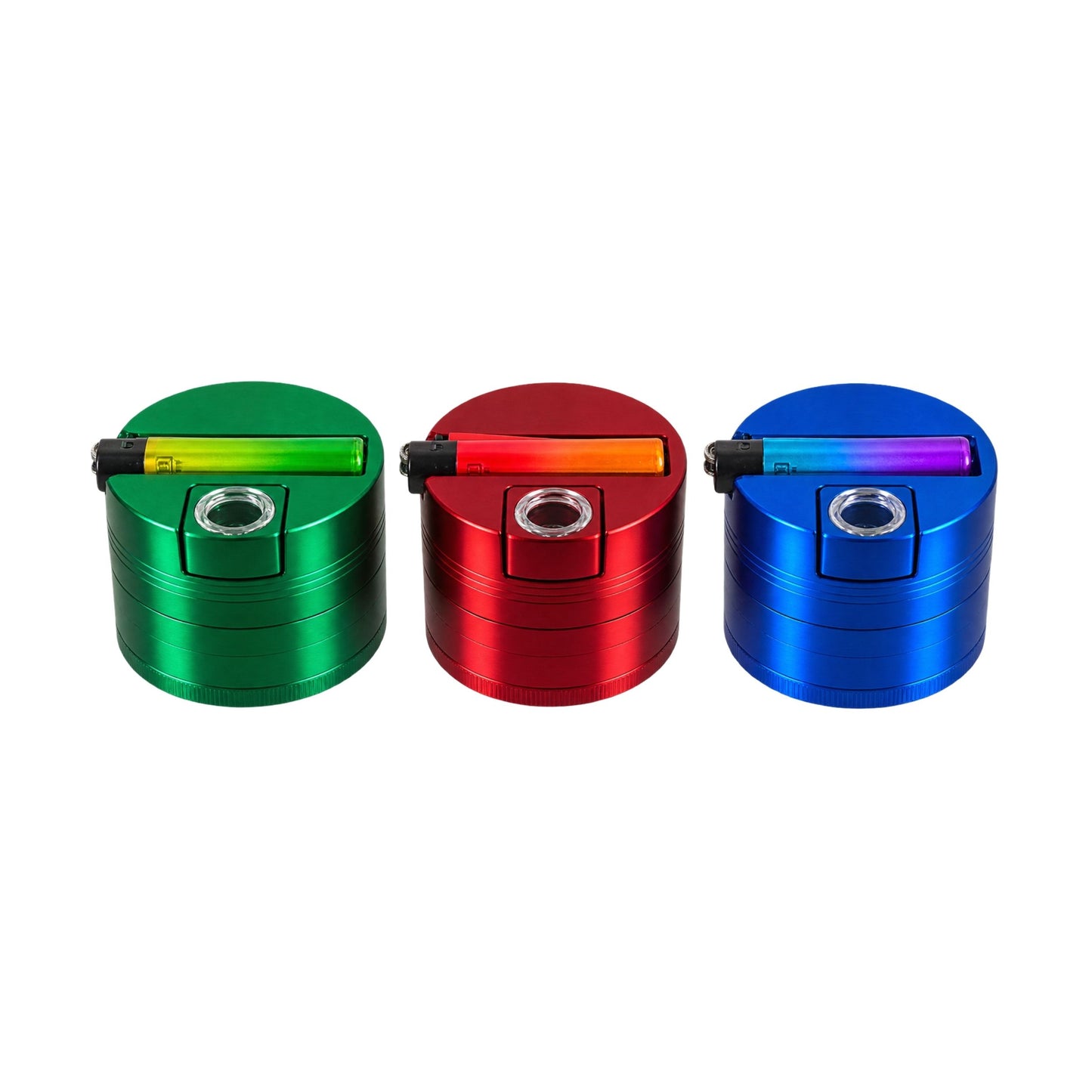 GRINDER | STAINLESS STEEL GRINDER & ONE HITTER 5 LAYER 75 MM DIAMETER WITH POLLEN CATCHER AND KIEF SPOON