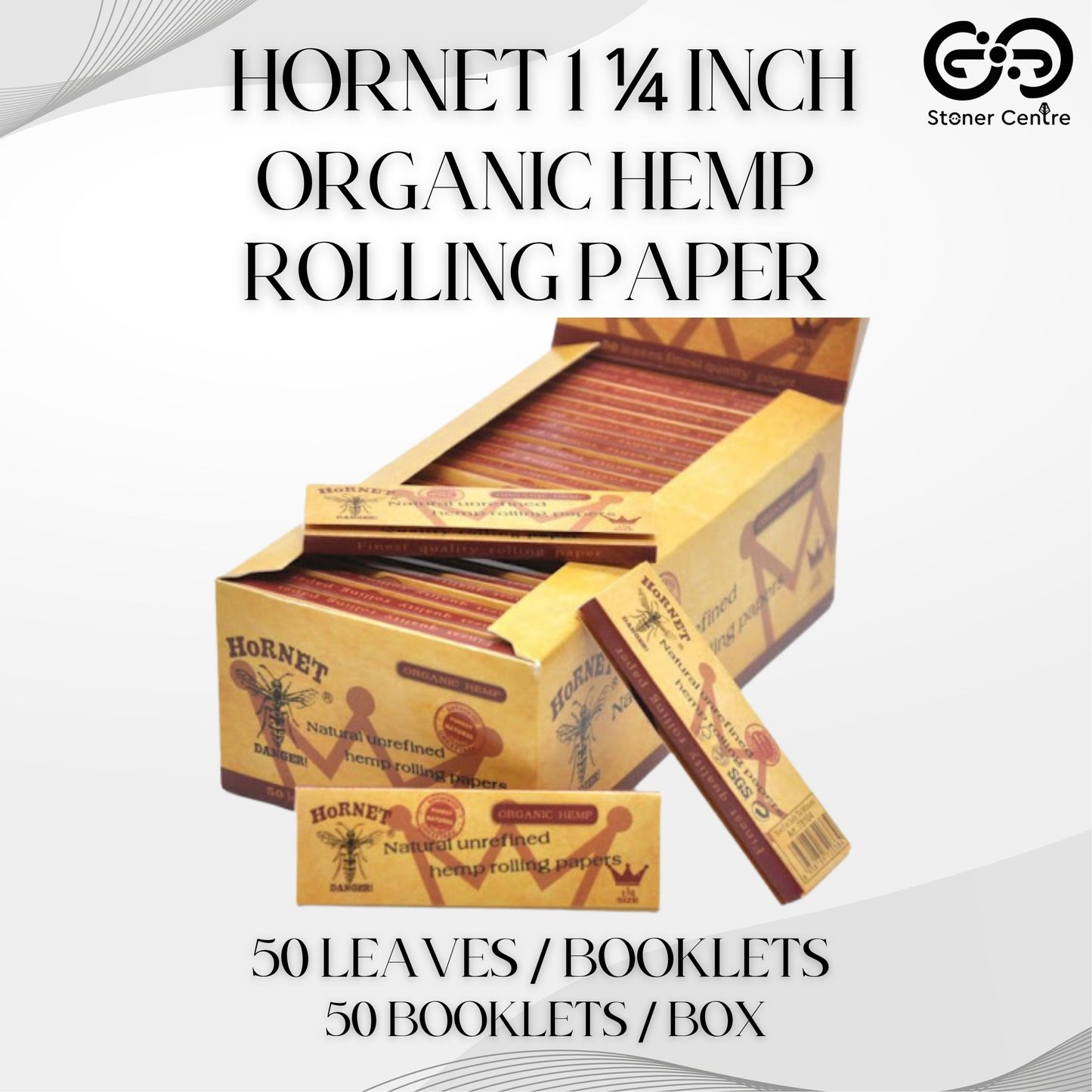 ROLLING PAPER | HORNET 1 1/4 INCH ORGANIC HEMP ROLLING PAPER