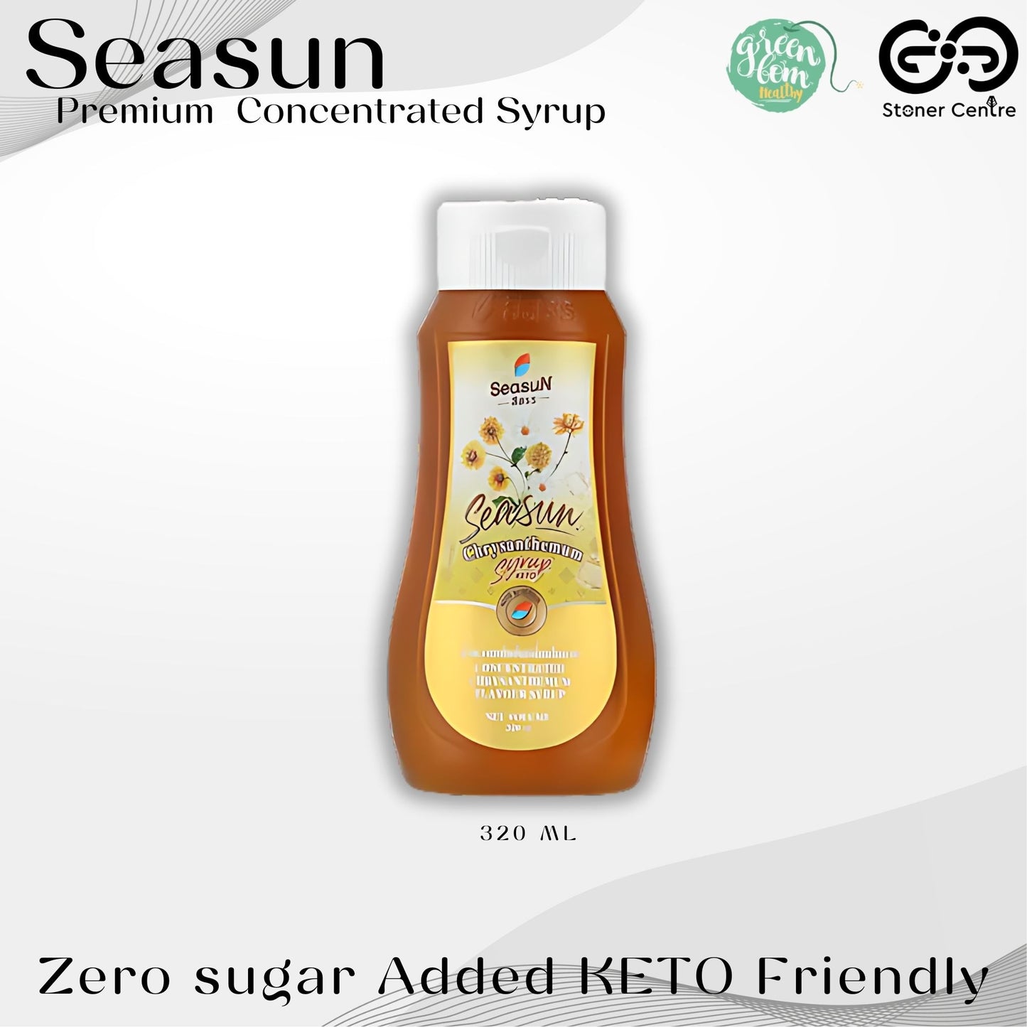 Seasun Premium Concentrated Syrup - Chrysanthemum | "กลิ่นเก๊กฮวย" สีสรรไซรัป น้ำหวานเข้มข้นพรีเมี่ยม น้ำตาล 0% KETO