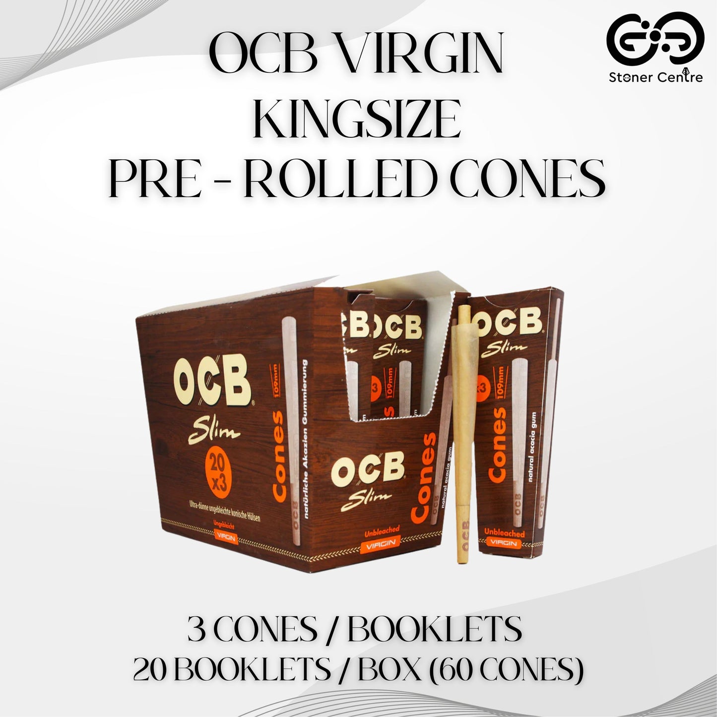 ROLLING PAPER | OCB VIRGIN KINGSIZE PRE - ROLLED CONES