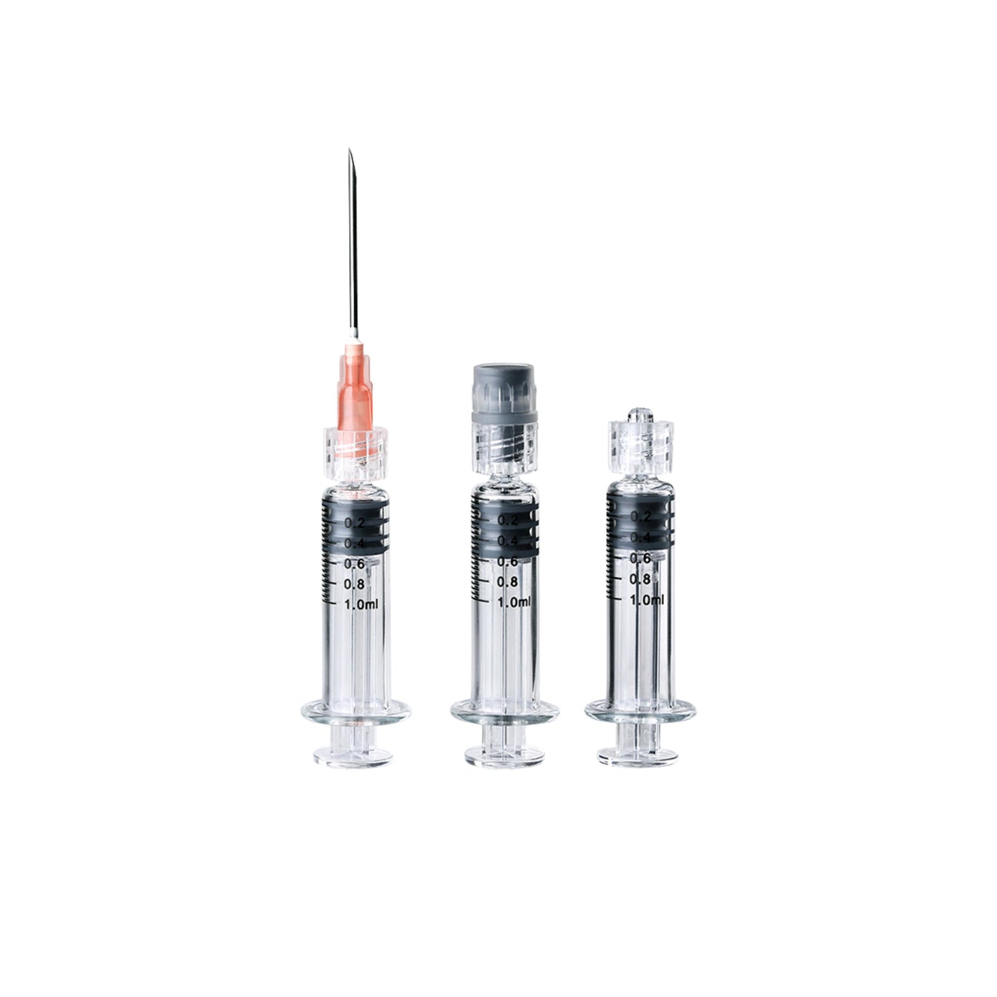 LUER LOCK GLASS SYRINGE - 5 PIECES / SET