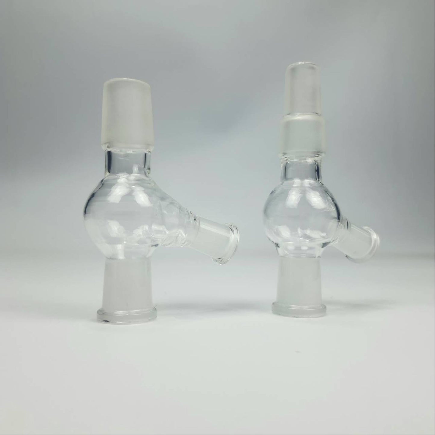 GLASS TUBE | GLASS BOWL 2FEMALE WITH LID 18MM IN / 14MM OUT & 14&18MM IN / 14MM OUT