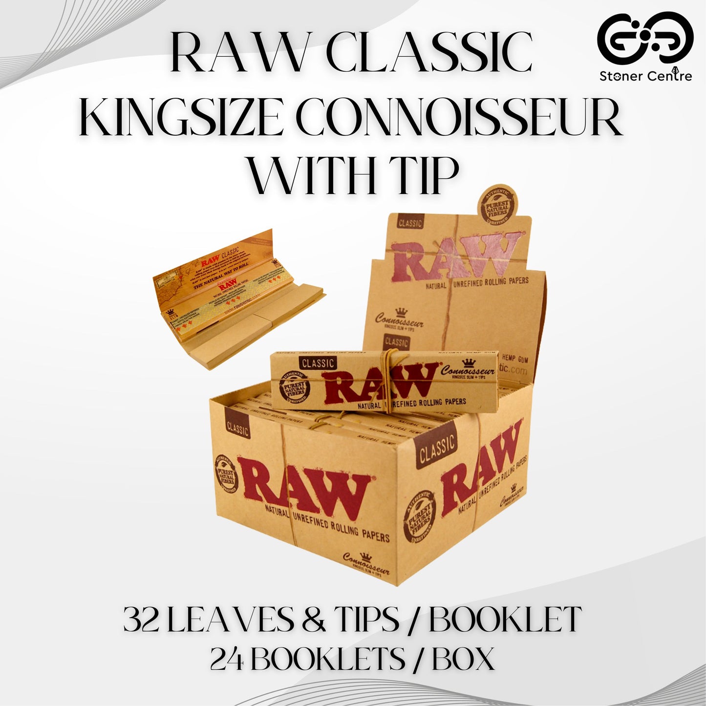 ROLLING PAPER | RAW CLASSIC KINGSIZE CONNOISSEUR WITH TIP