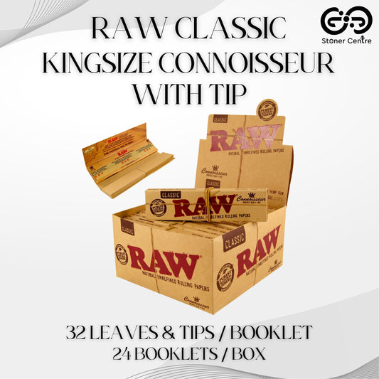 ROLLING PAPER | RAW CLASSIC KINGSIZE CONNOISSEUR WITH TIP
