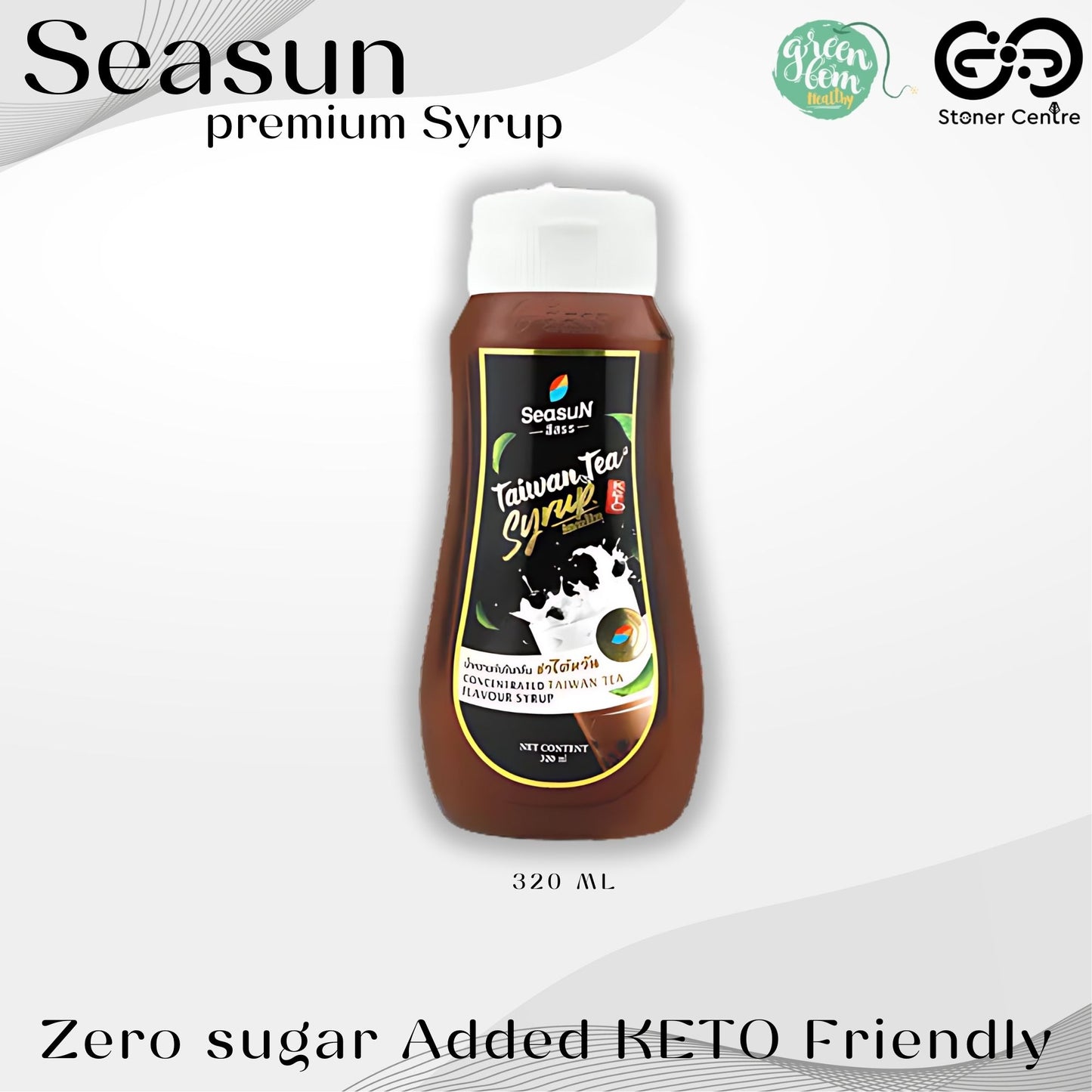 Seasun Premium Concentrated Syrup - Taiwan Tea | "กลิ่นชาไต้หวัน" สีสรรไซรัป น้ำหวานเข้มข้นพรีเมี่ยม น้ำตาล 0% KETO
