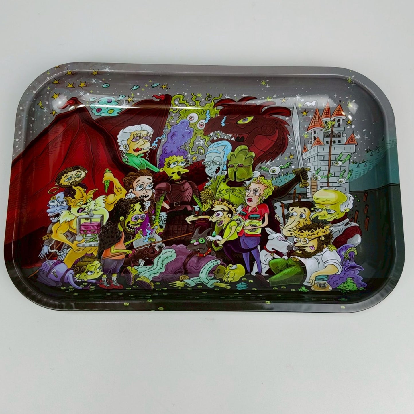 TRAY | RICK & MORTY WITH THE SIMPSONS SPECIAL METAL ROLLING PAPER TRAYSIZE : 19X28.5 CM