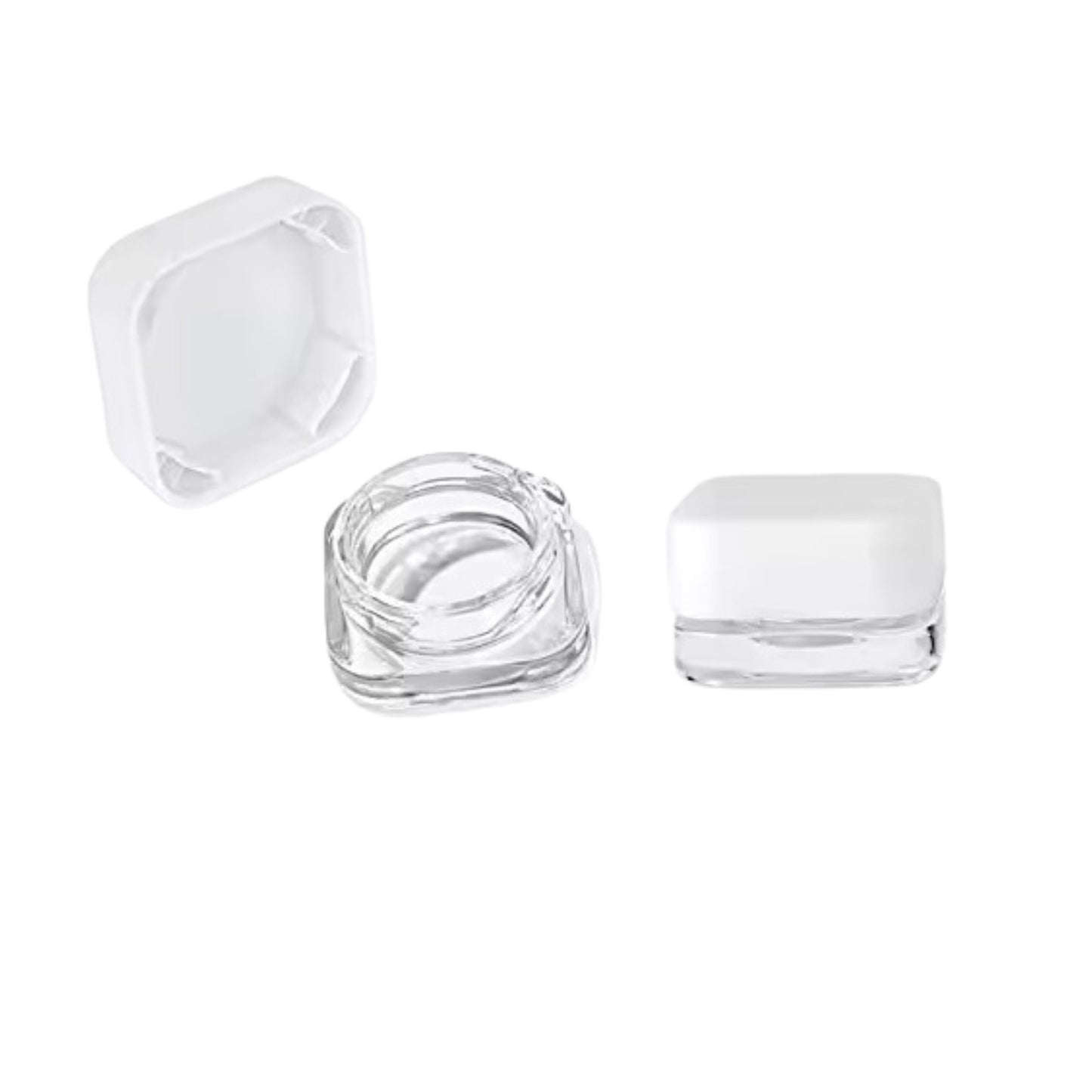 GLASS JAR | SQUARE GLASS JAR PLASTIC LID | SIZE 21MM x 36MM
