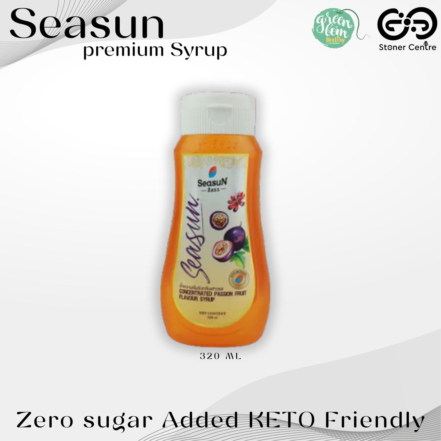 Seasun Premium Concentrated Syrup - Passion Fruit | "กลิ่นเสารส" สีสรรไซรัป น้ำหวานเข้มข้นพรีเมี่ยม น้ำตาล 0% KETO