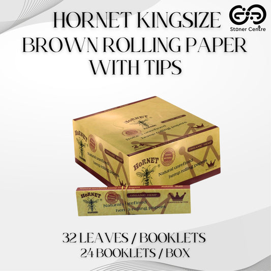 ROLLING PAPER | HORNET KINGSIZE BROWN ROLLING PAPER WITH TIPS