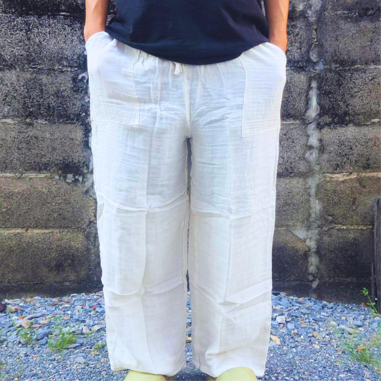 RAK MAE รักแม่ | COMFY COTTON CLASSIC PANTS - WHITE (REGULAR SIZE)