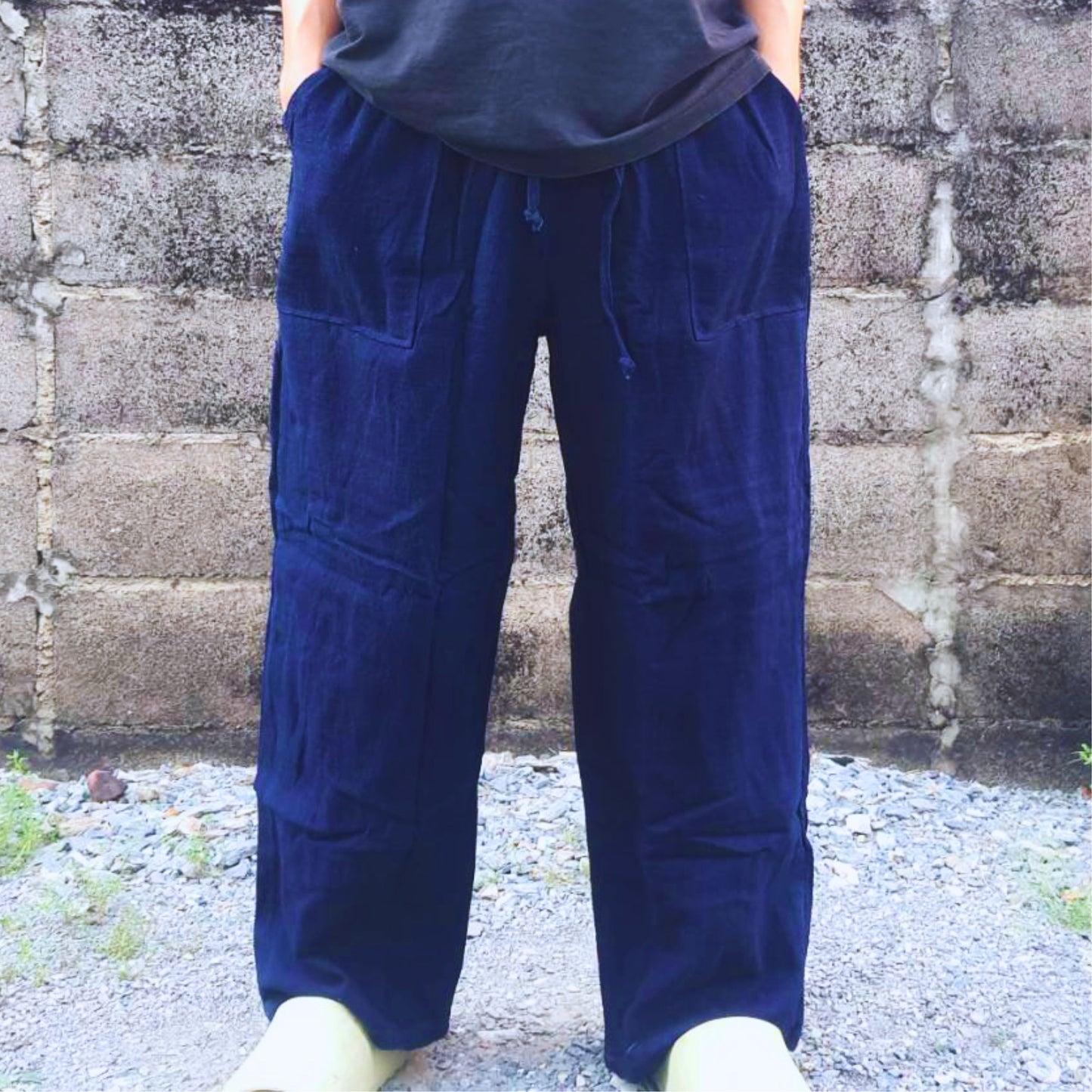 RAK MAE รักแม่ | COMFY BAMBOO FIBER COTTON CLASSIC PANTS - DARK BLUE (REGULAR SIZE)
