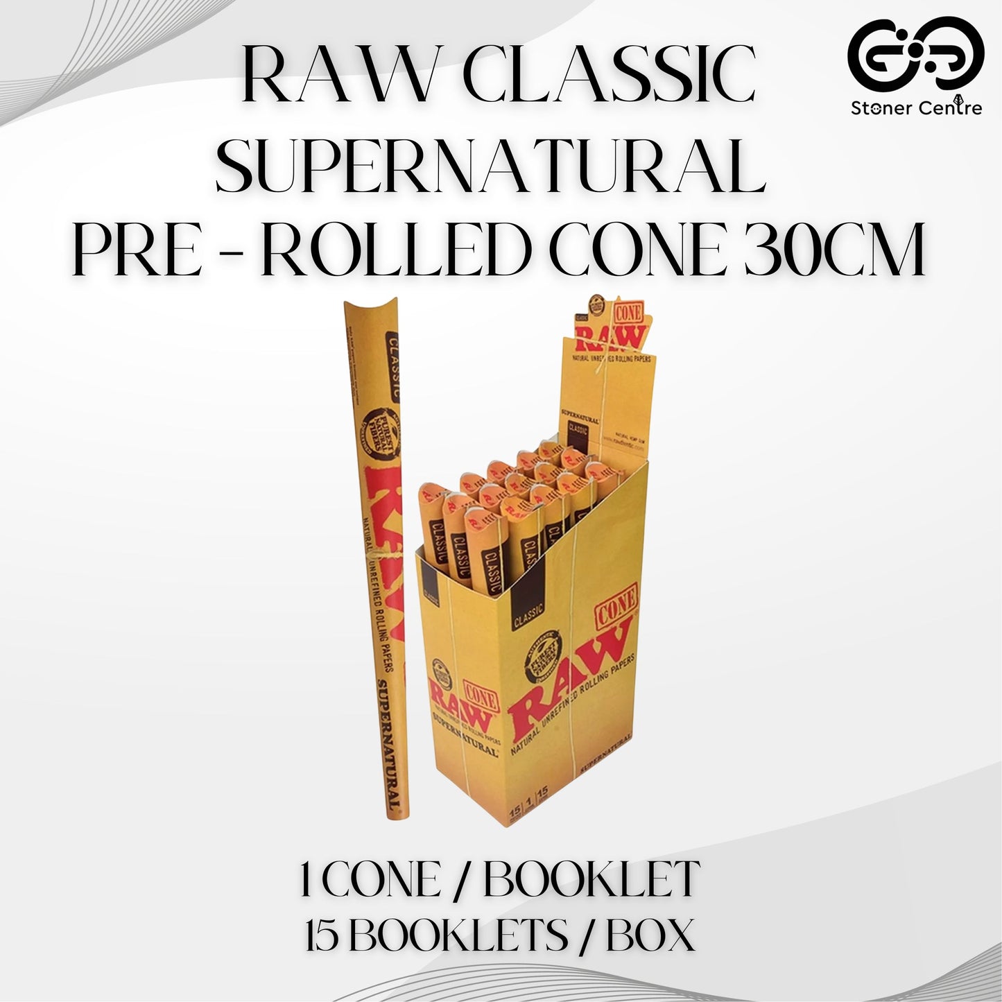 ROLLING PAPER | RAW CLASSIC SUPERNATURAL PRE - ROLLED CONE 30CM