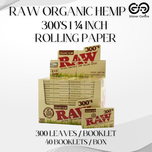 ROLLING PAPER | RAW ORGANIC HEMP 300's 1 ¼" ROLLING PAPER