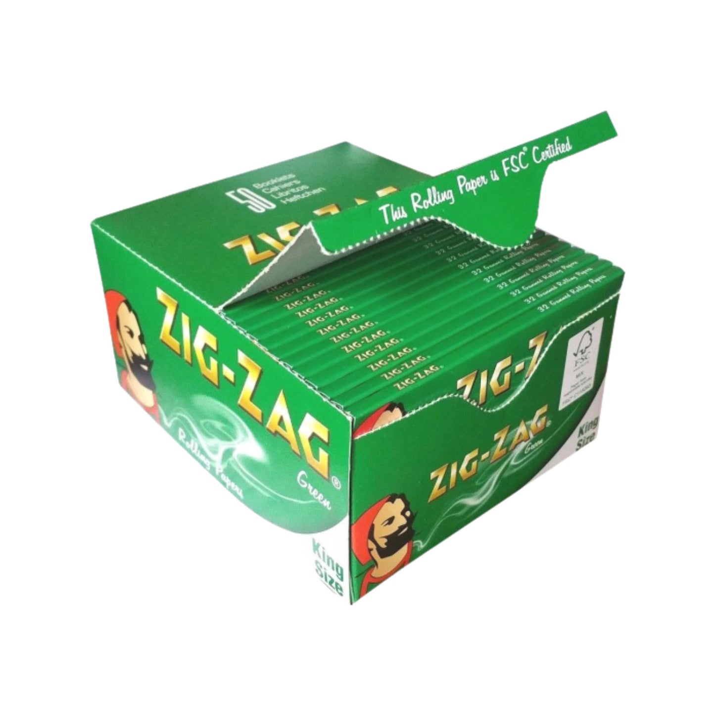 ROLLING PAPER | ZIG - ZAG GREEN ROLLING PAPER KINGSIZE