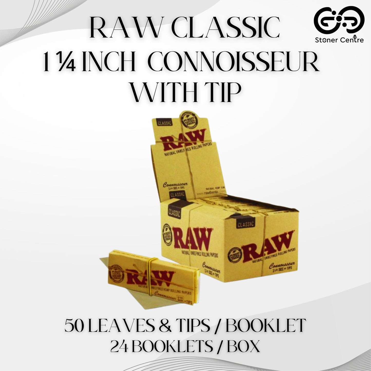 ROLLING PAPER | RAW CLASSIC CONNOISSEUR 1 ¼" WITH TIPS