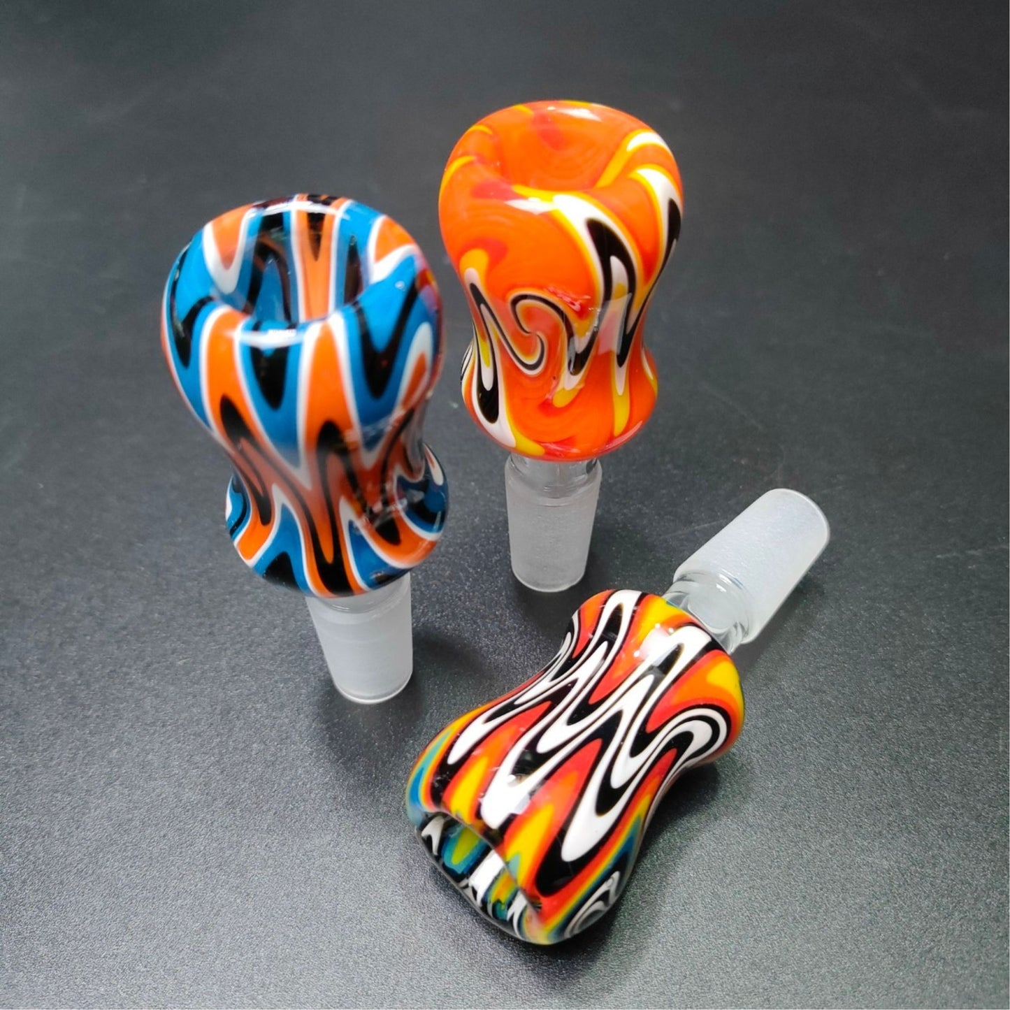 GLASS BOWL | PSYCHEDELIC BARBERSHOP LIGHT BOWL 14 MM