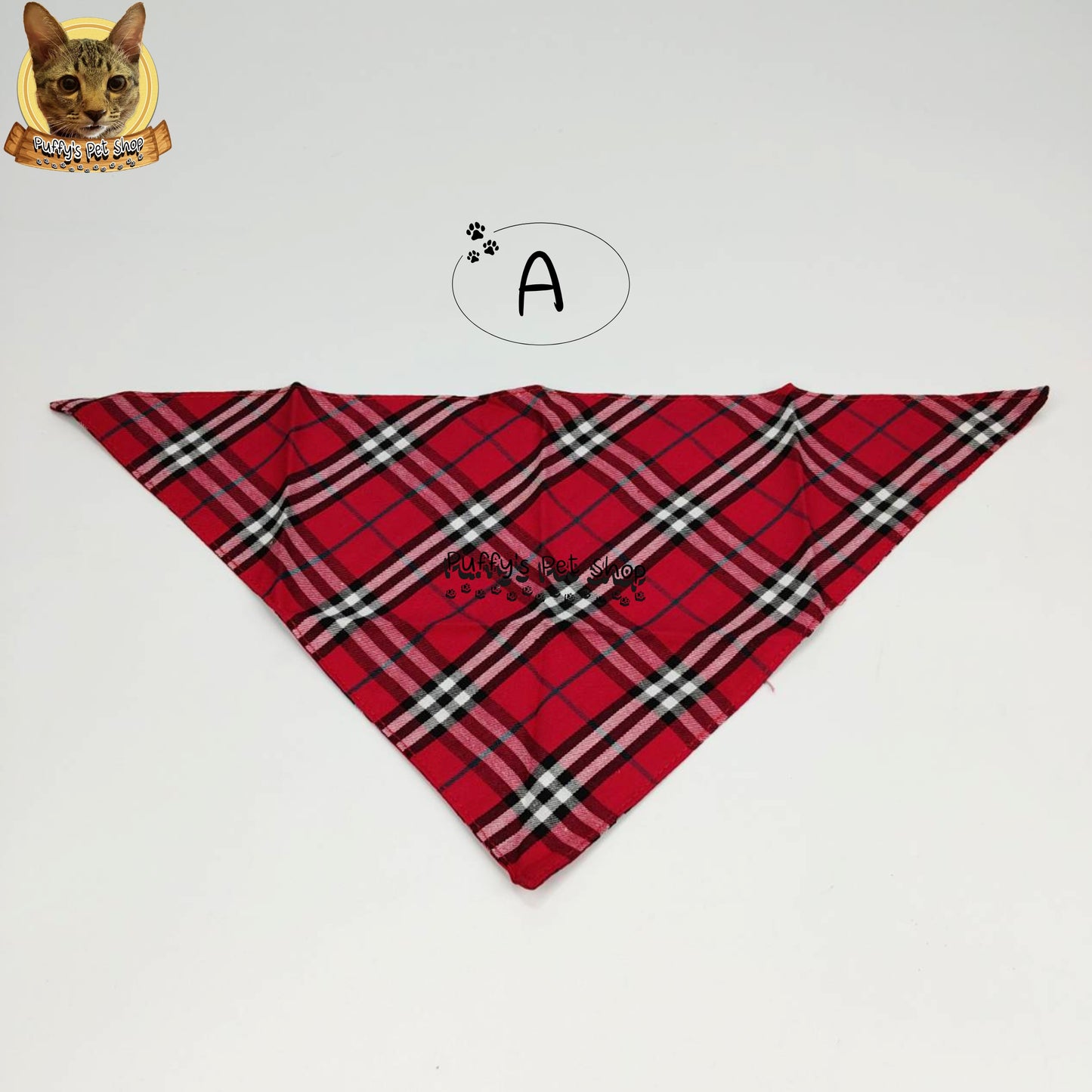 Puffy's Pet Shop | Luxury Cotton Pet Scarf  ผ้าพันคอสัตว์เลี้ยงพรีเมียม ผ้าคอตตอนแท้ เนื้อผ้าดี ไม่ระคายเคือง สำหรับสุนัขและแมว ขนาด M 50 ซม.