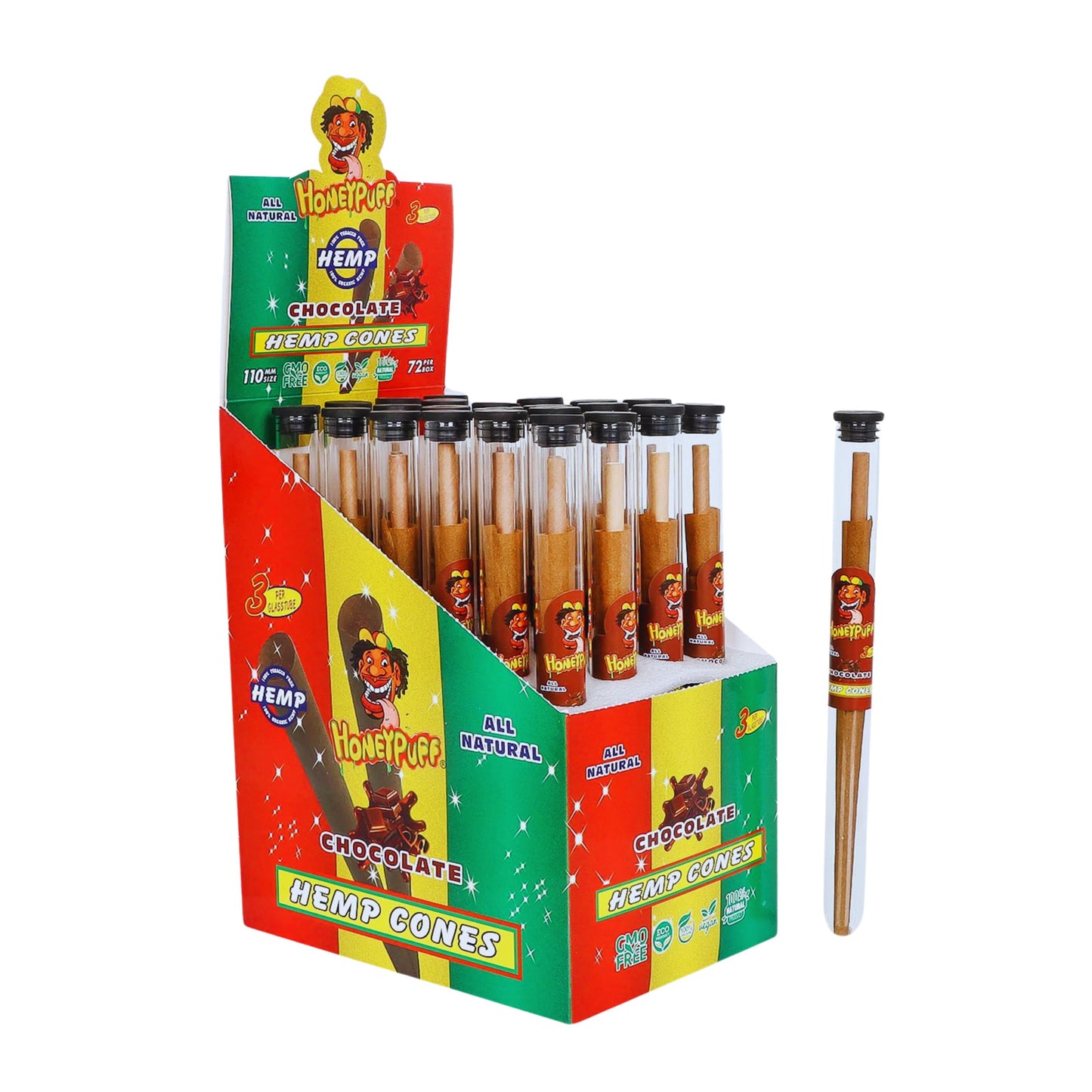 ROLLING PAPER | HONEYPUFF CHOCOLATE HEMP CONES 110MM KINGSIZE
