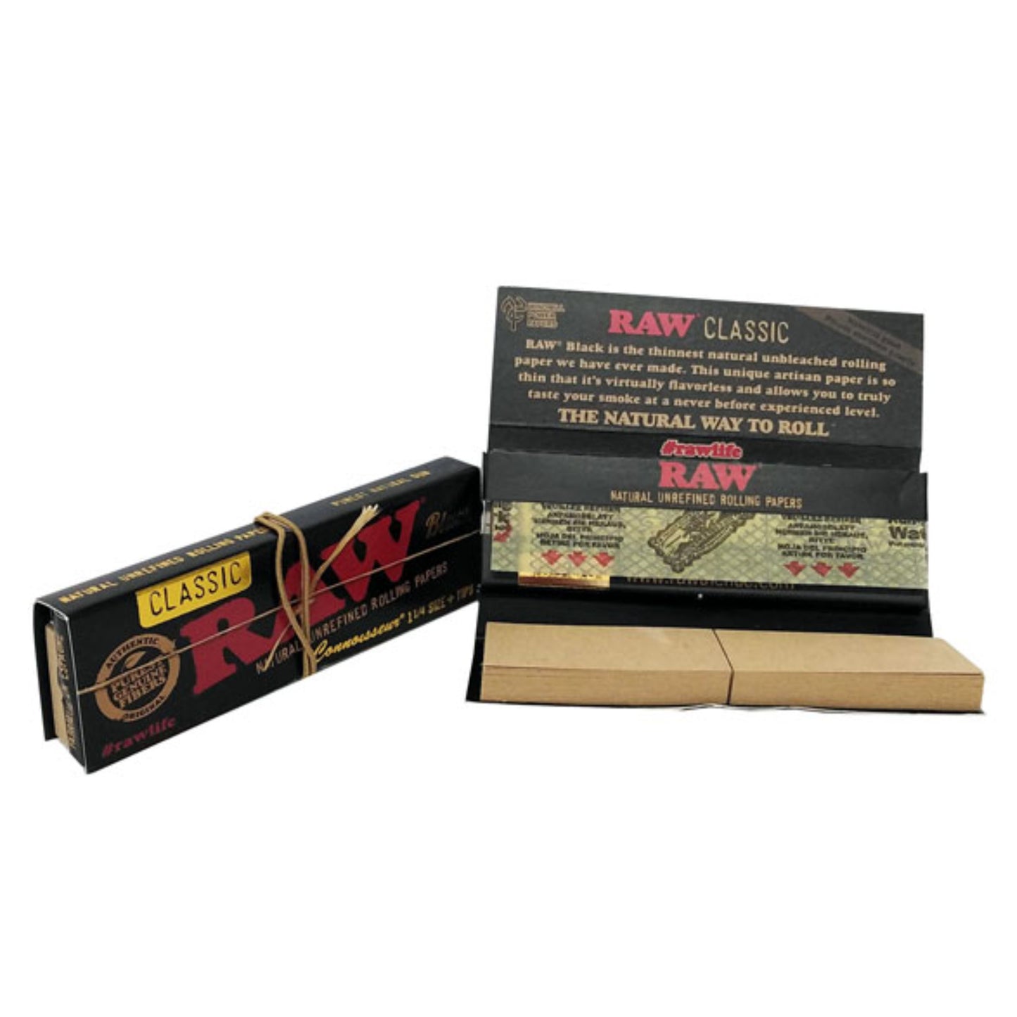 ROLLING PAPER | RAW CLASSIC BLACK CONNOISSEUR 1 ¼" WITH TIPS