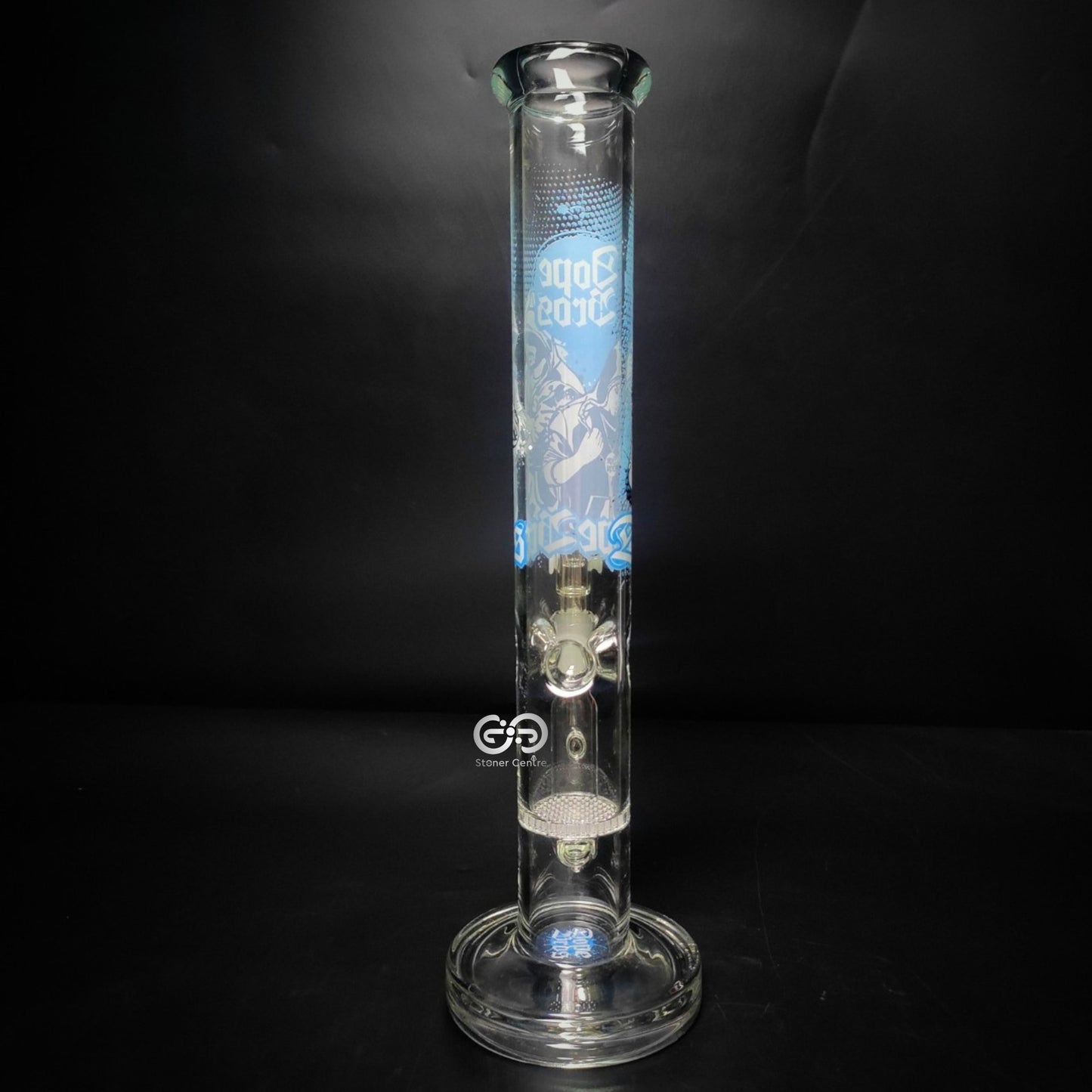 Glass Bong | AMSTERDAM DOPE BRO STRAIGHT WITH HONEYCOMB PERCOLATOR 16 INCH